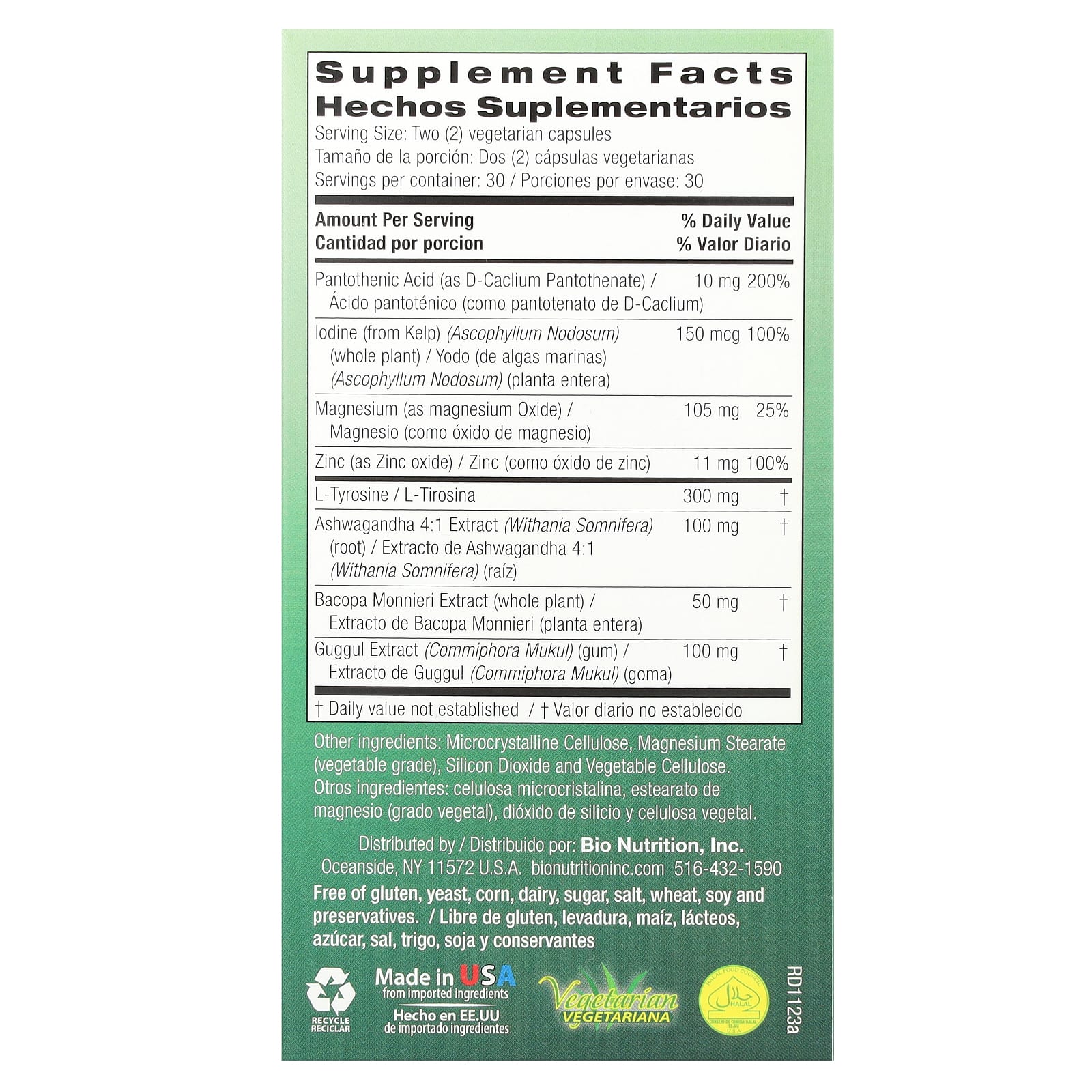 Support Thyroid Health with Bio Nutrition's Herbal Wellness Supplement - Image 2