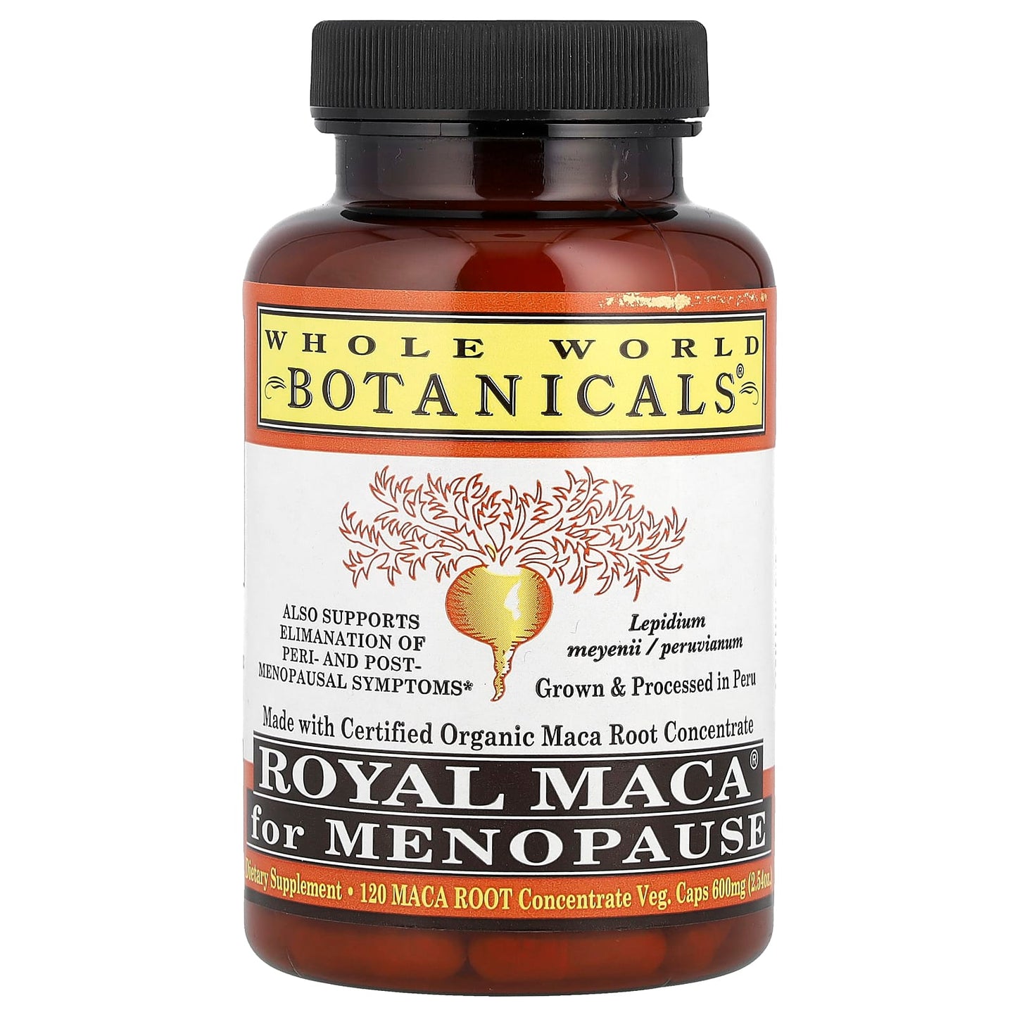Whole World Botanicals, Royal Maca® for Menopause, 1,200 mg, 120 Veg. Caps (600 mg per Cap) - Image 1