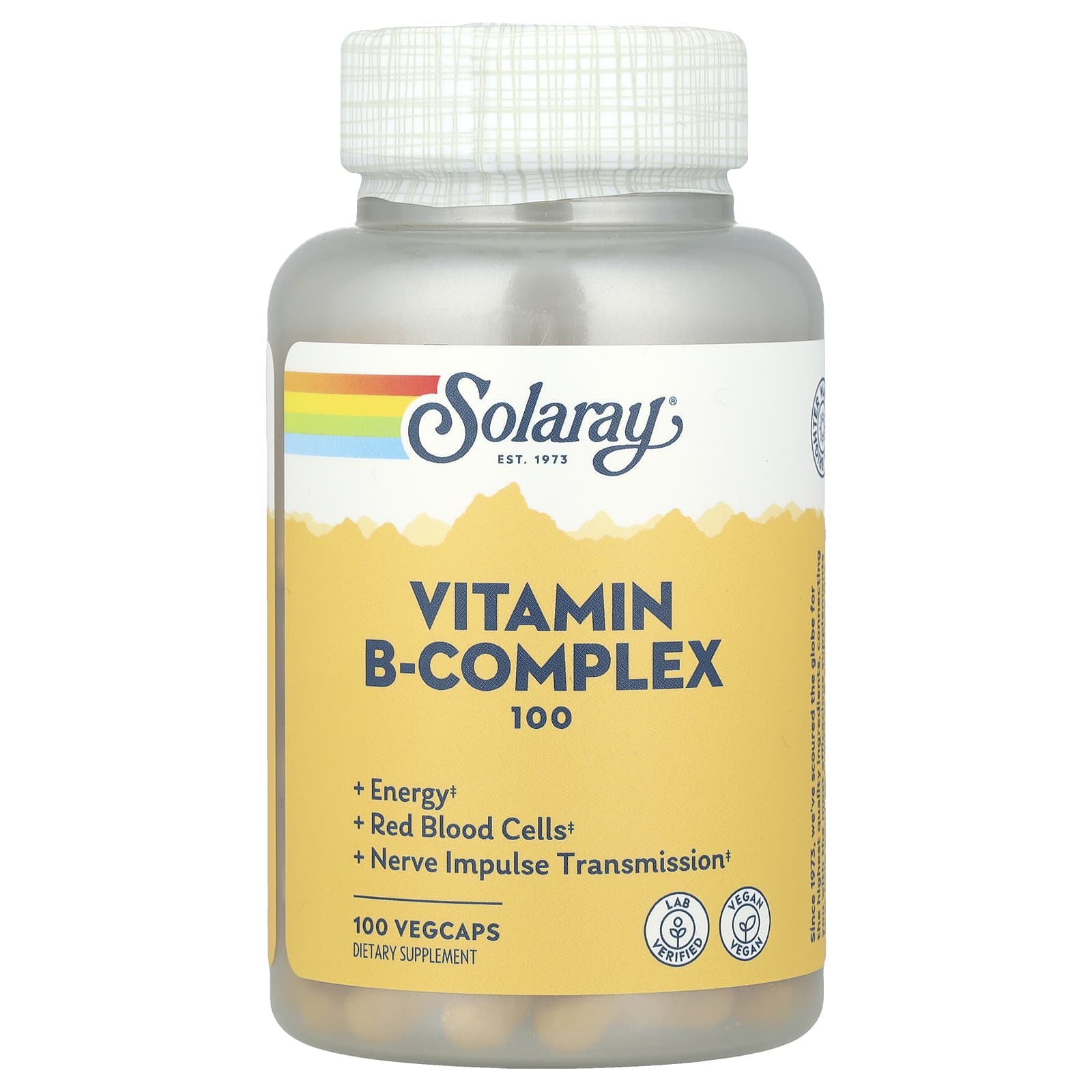 Solaray, Vitamin B-Complex 100, 100 VegCaps - Image 1