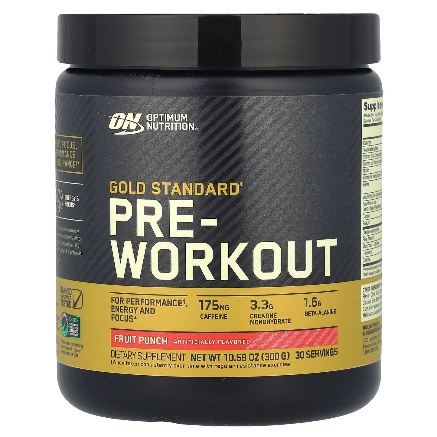 Optimum Nutrition, Gold Standard® Pre-Workout, Fruit Punch, 10.58 oz (300 g) - Image 1