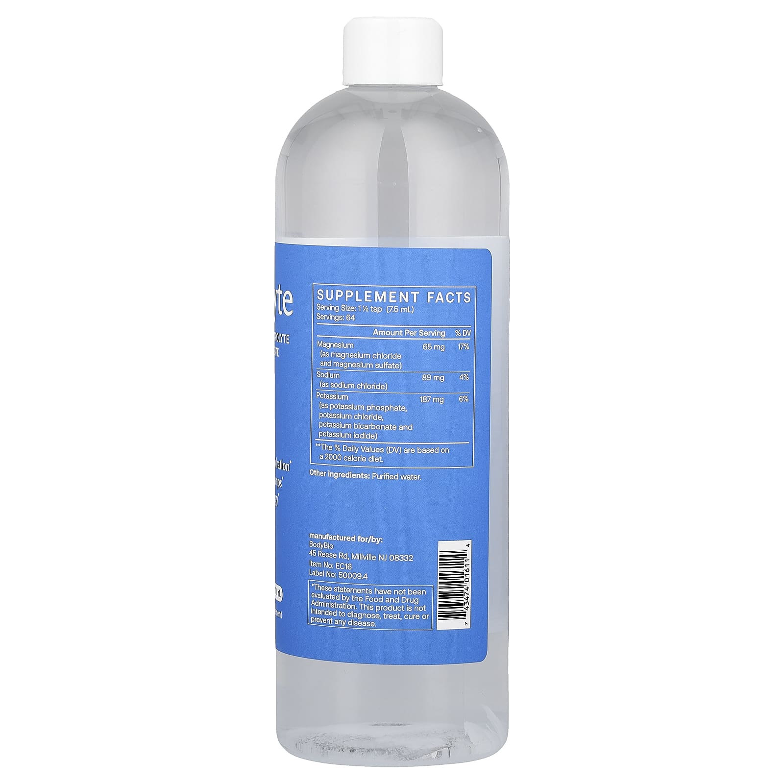Cellular Hydration with BodyBio E-Lyte Electrolyte Concentrate, 16 fl oz - Image 2