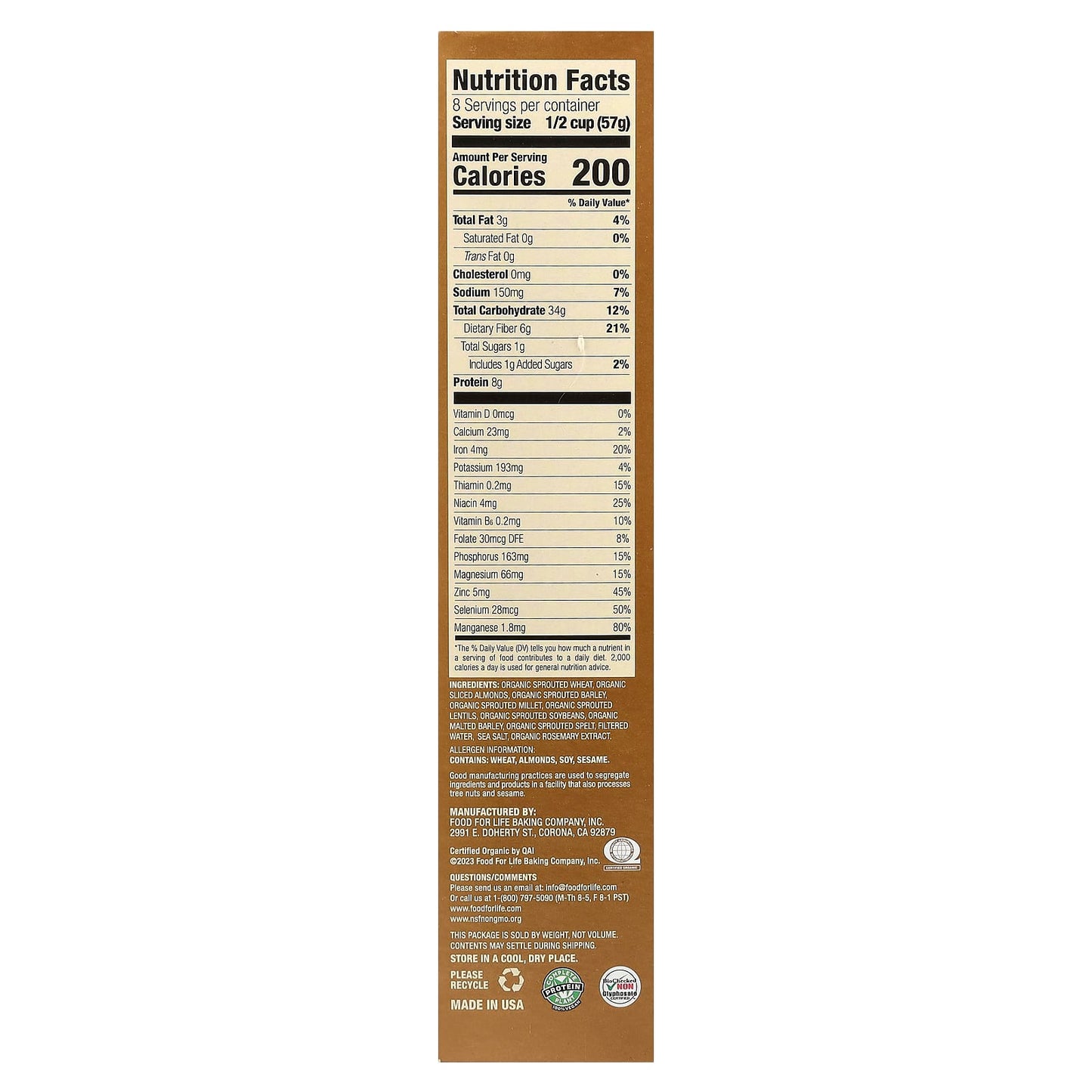 Ezekiel 4:9 Sprouted Cereal Crunchy - Healthy, Organic, Vegan - Image 2