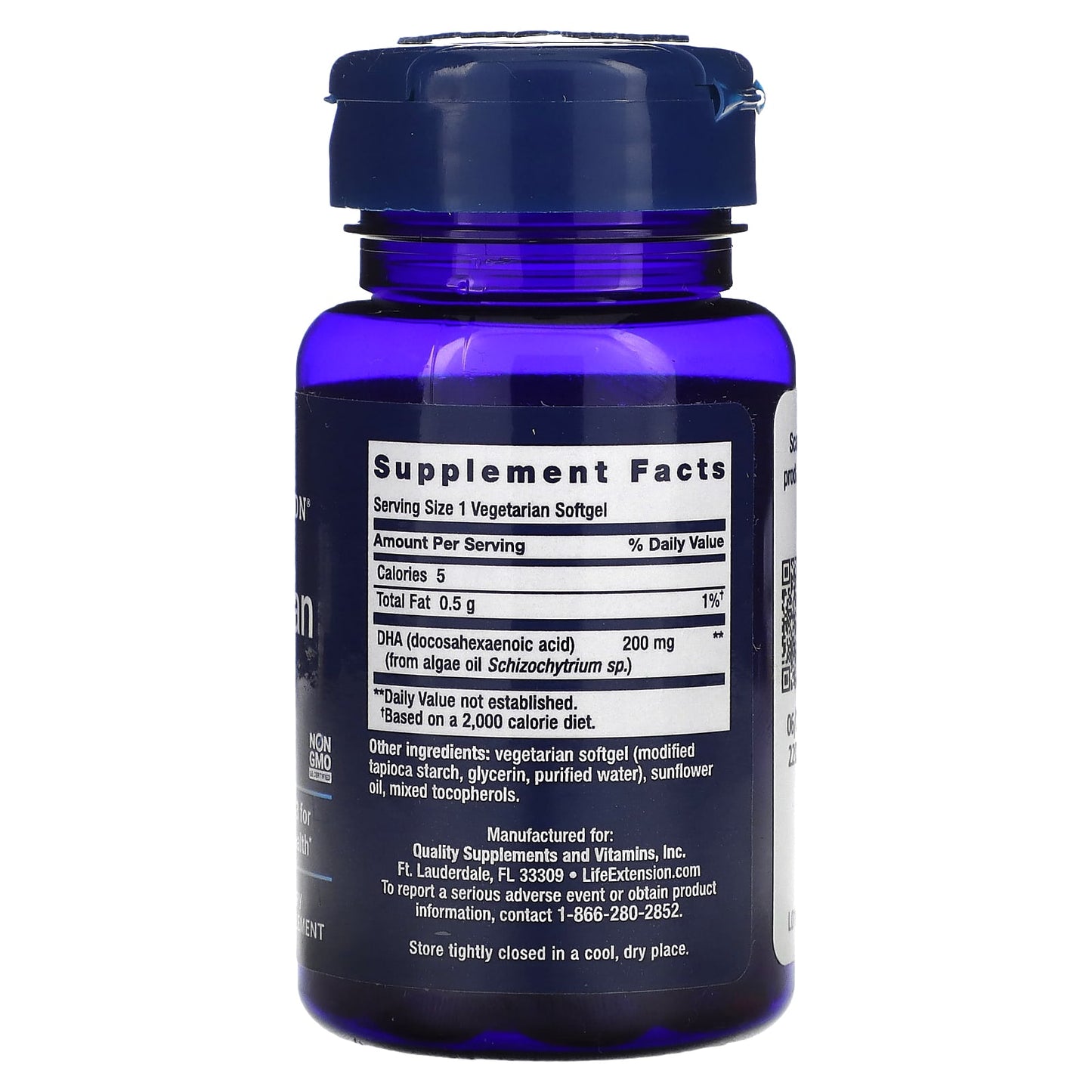 Life Extension, Vegetarian DHA, 30 Vegetarian Softgels (200 mg per Softgel) - Image 2