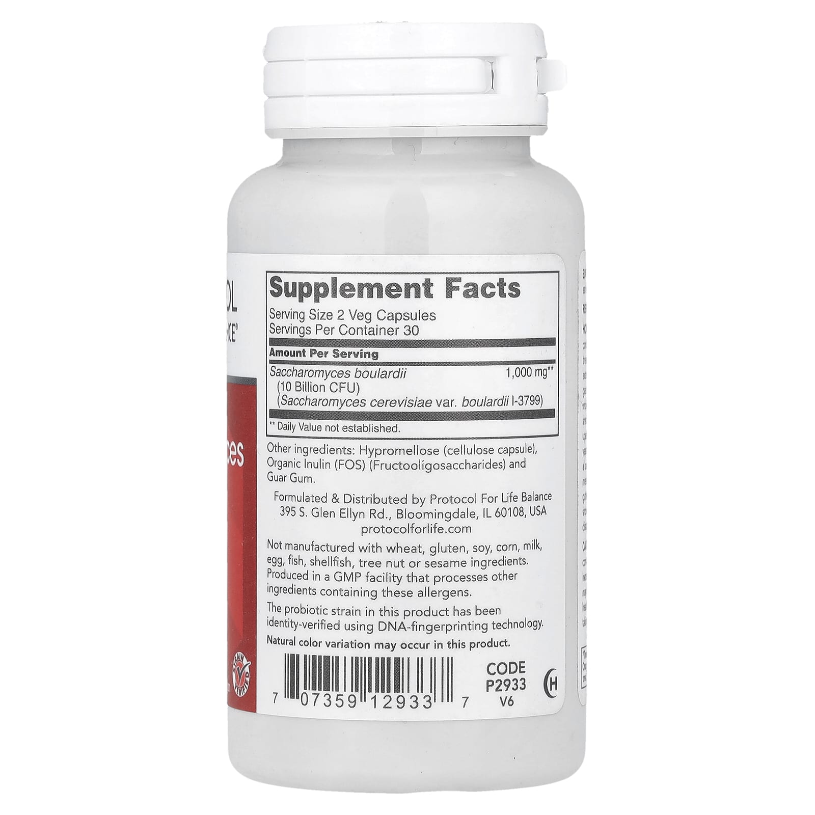 Protocol for Life Balance, Saccharomyces Boulardii, 60 Veg Capsules (500 mg per Capsule) - Image 2