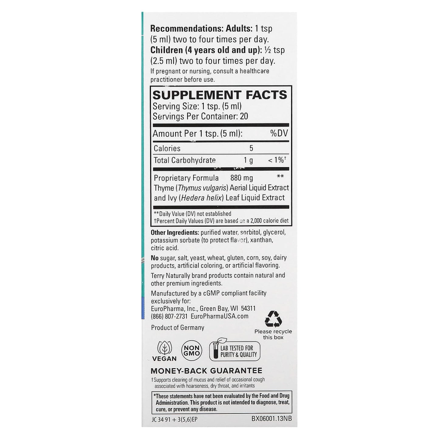 Terry Naturally, Bronchial Clear Syrup, 3.4 fl oz (100 ml) - Image 2