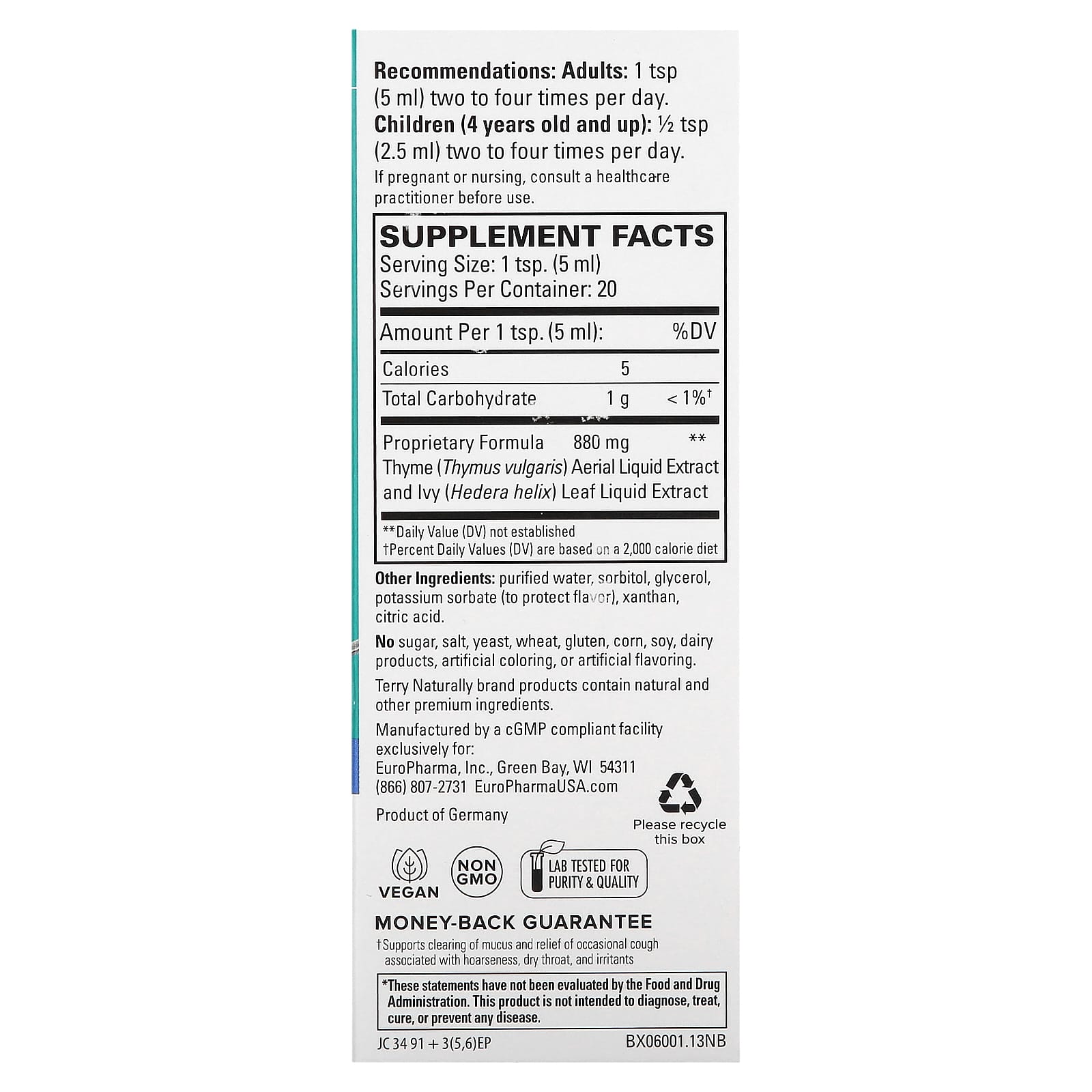 Terry Naturally, Bronchial Clear Syrup, 3.4 fl oz (100 ml) - Image 2
