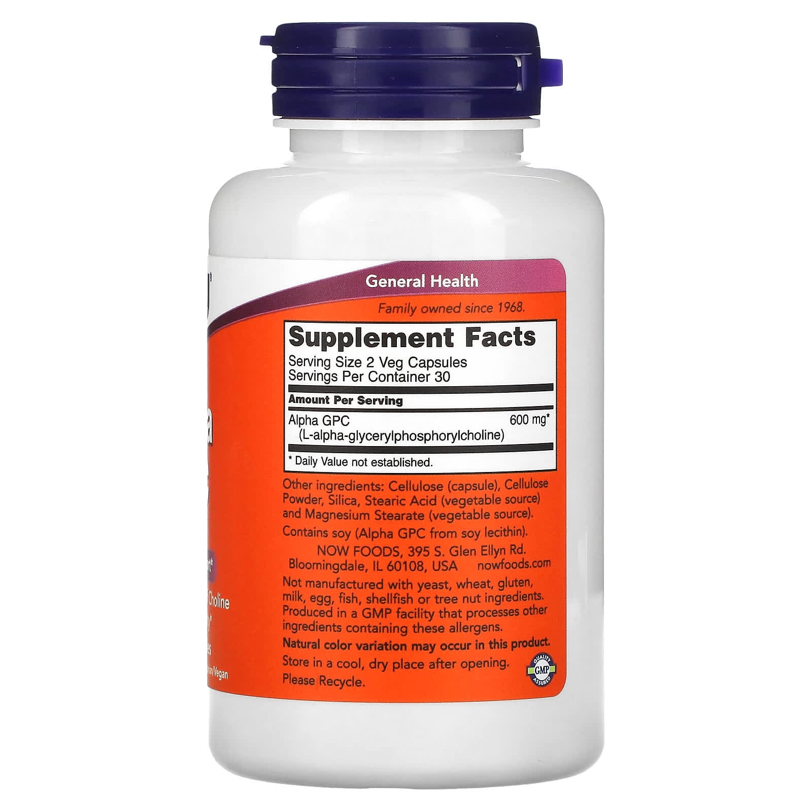 NOW Foods, Alpha GPC, 300 mg, 60 Veg Capsules - Image 2