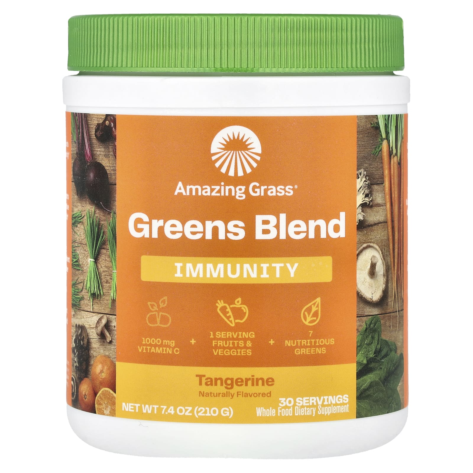 Amazing Grass Green Blend Tangerine Immunity Powder 7.4 oz - Image 1