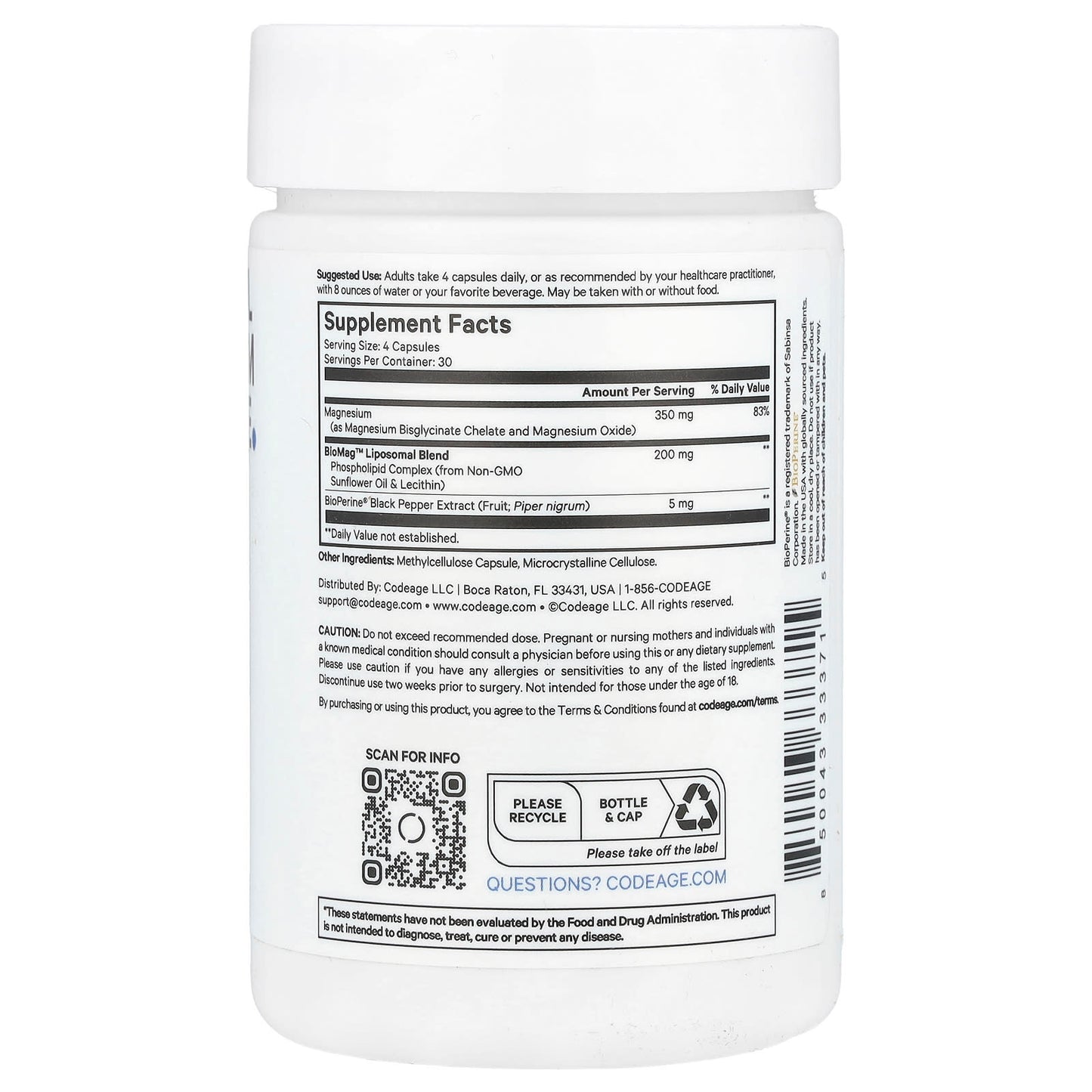 Enhance Your Magnesium Levels with CodeAge Liposomal Magnesium Glycinate - Image 2
