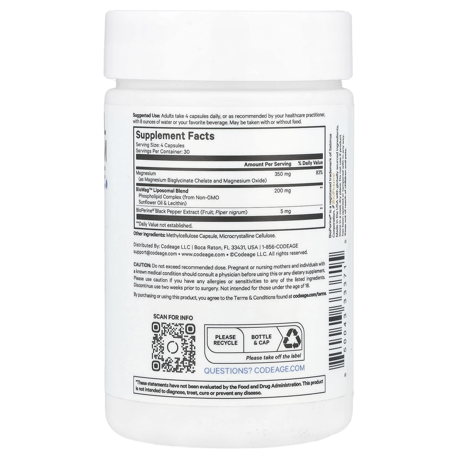 Enhance Your Magnesium Levels with CodeAge Liposomal Magnesium Glycinate - Image 2
