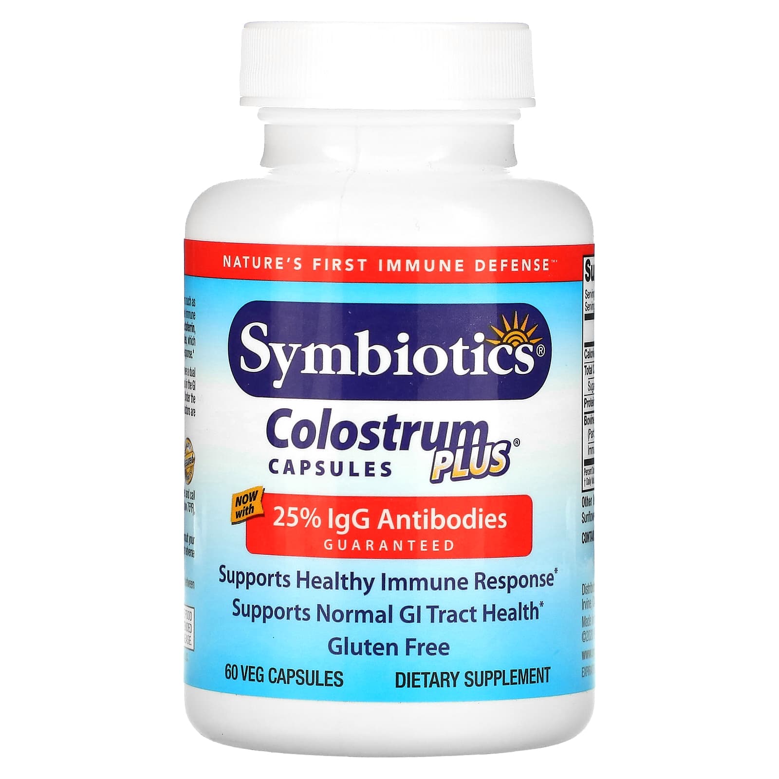 Symbiotics, Colostrum Plus, 60 Veg Capsules - Image 1