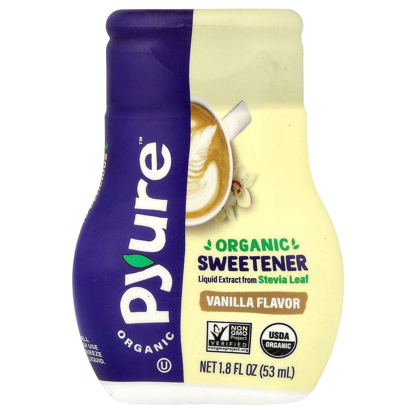 Pyure, Organic Sweetener, Vanilla, 1.8 fl oz (53 ml) - Image 1
