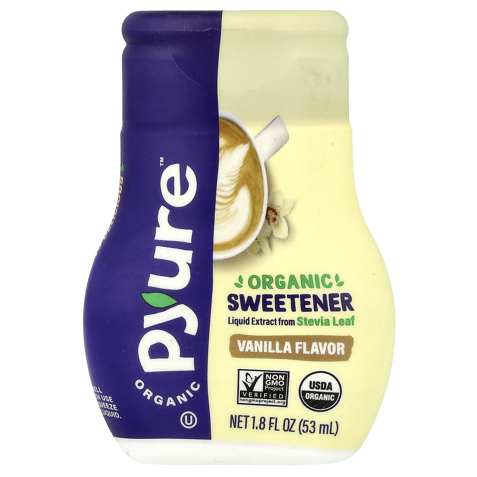 Pyure, Organic Sweetener, Vanilla, 1.8 fl oz (53 ml) - Image 1