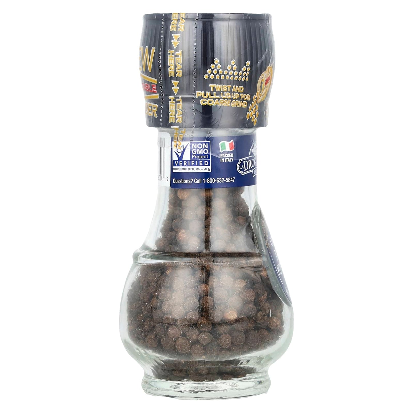 USDA Organic Black Peppercorns Grinder by Drogheria & Alimentari, 45g - Image 2