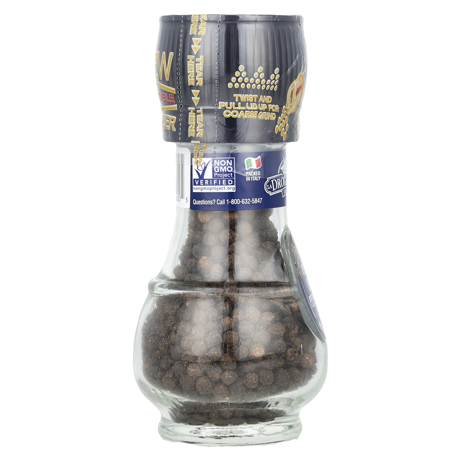 USDA Organic Black Peppercorns Grinder by Drogheria & Alimentari, 45g - Image 2