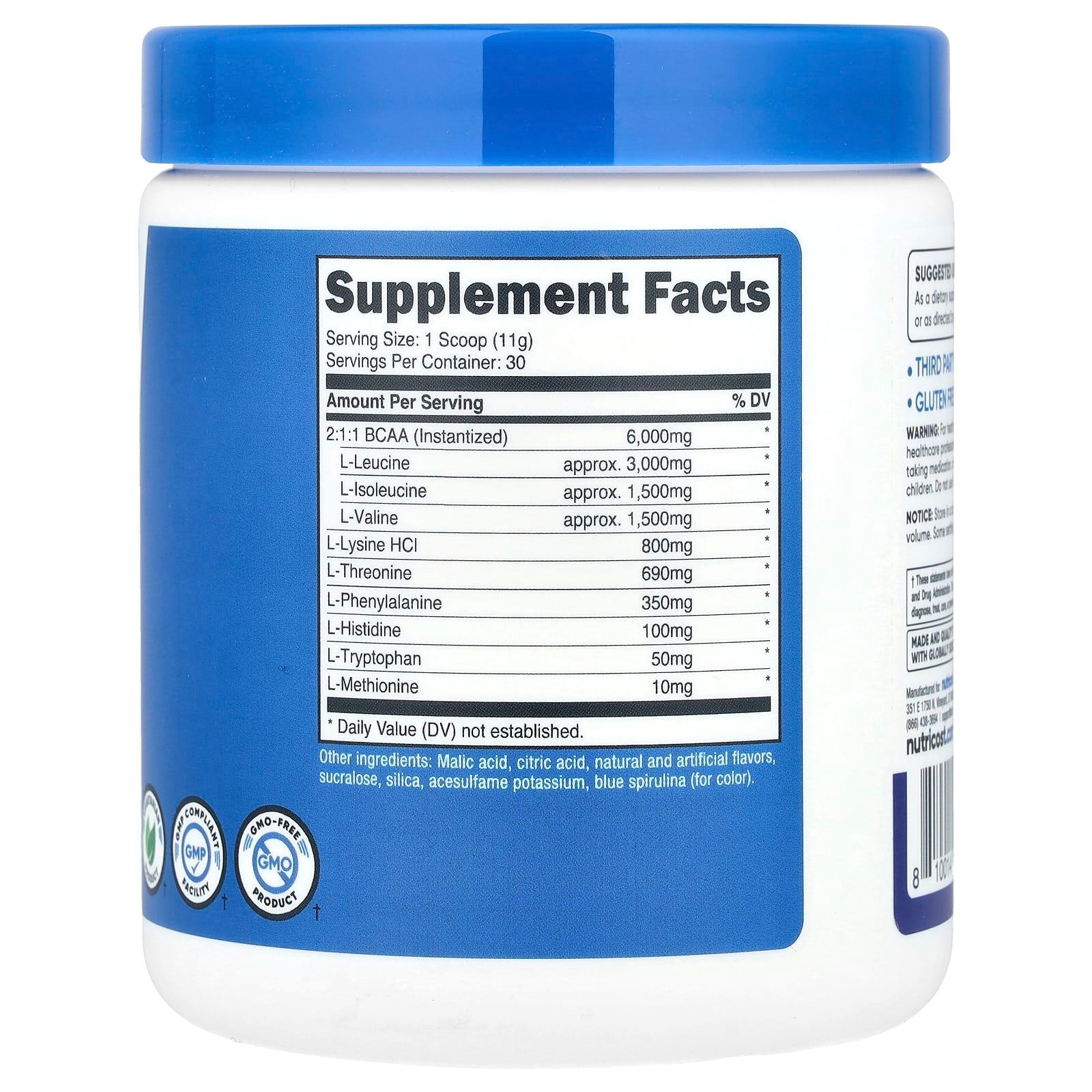 Nutricost, Performance, EAA, Blue Raspberry, 11.8 oz (330 g) - Image 2