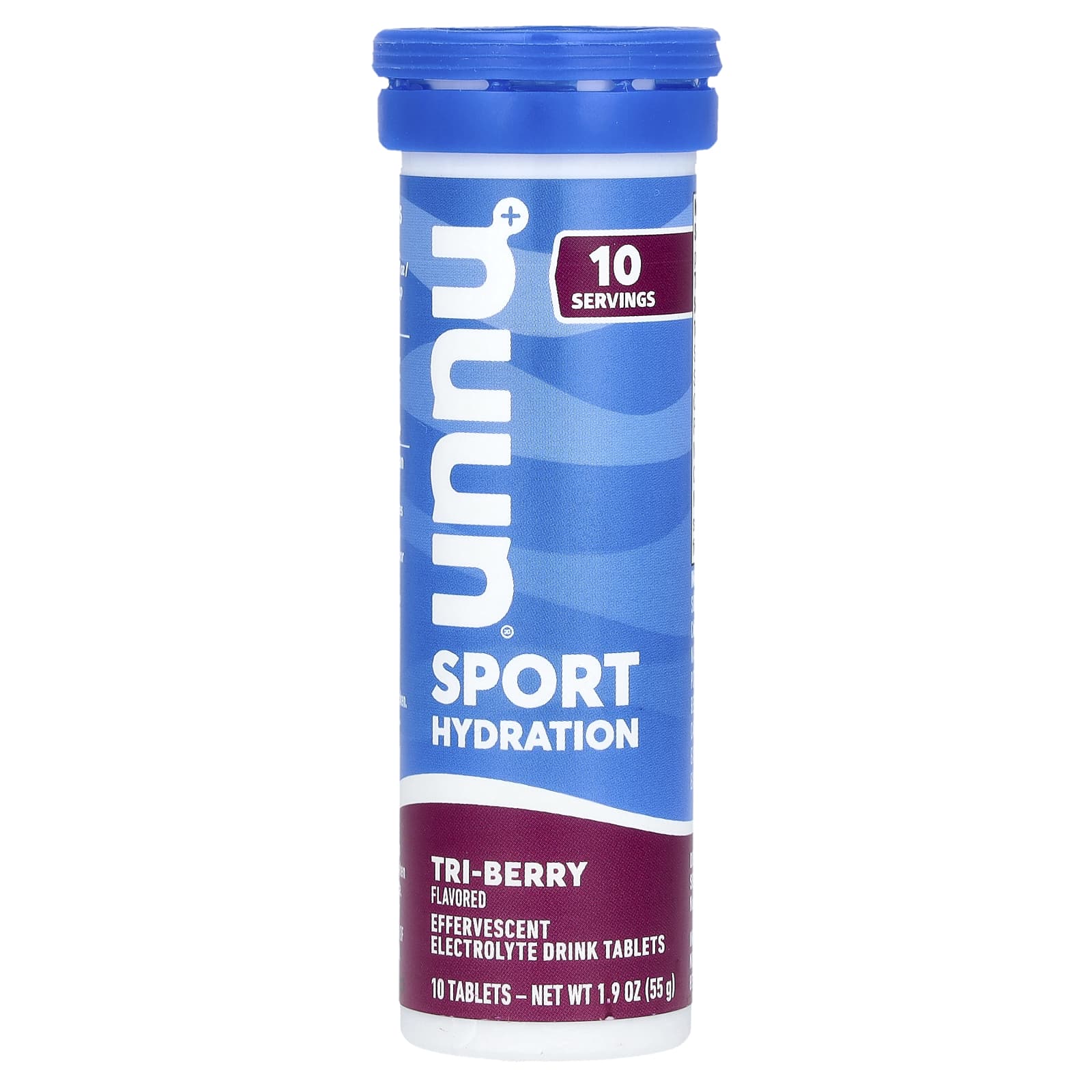 Nuun, Sport Hydration, Effervescent Electrolyte Drink, Tri-Berry, 10 Tablets - Image 1