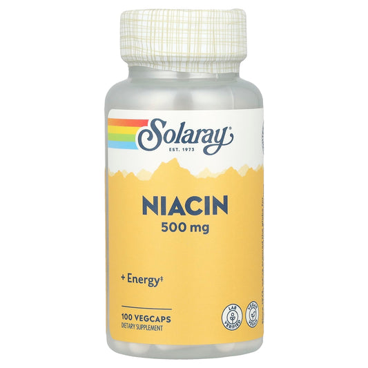 Solaray, Niacin, 500 mg, 100 VegCaps - Image 1