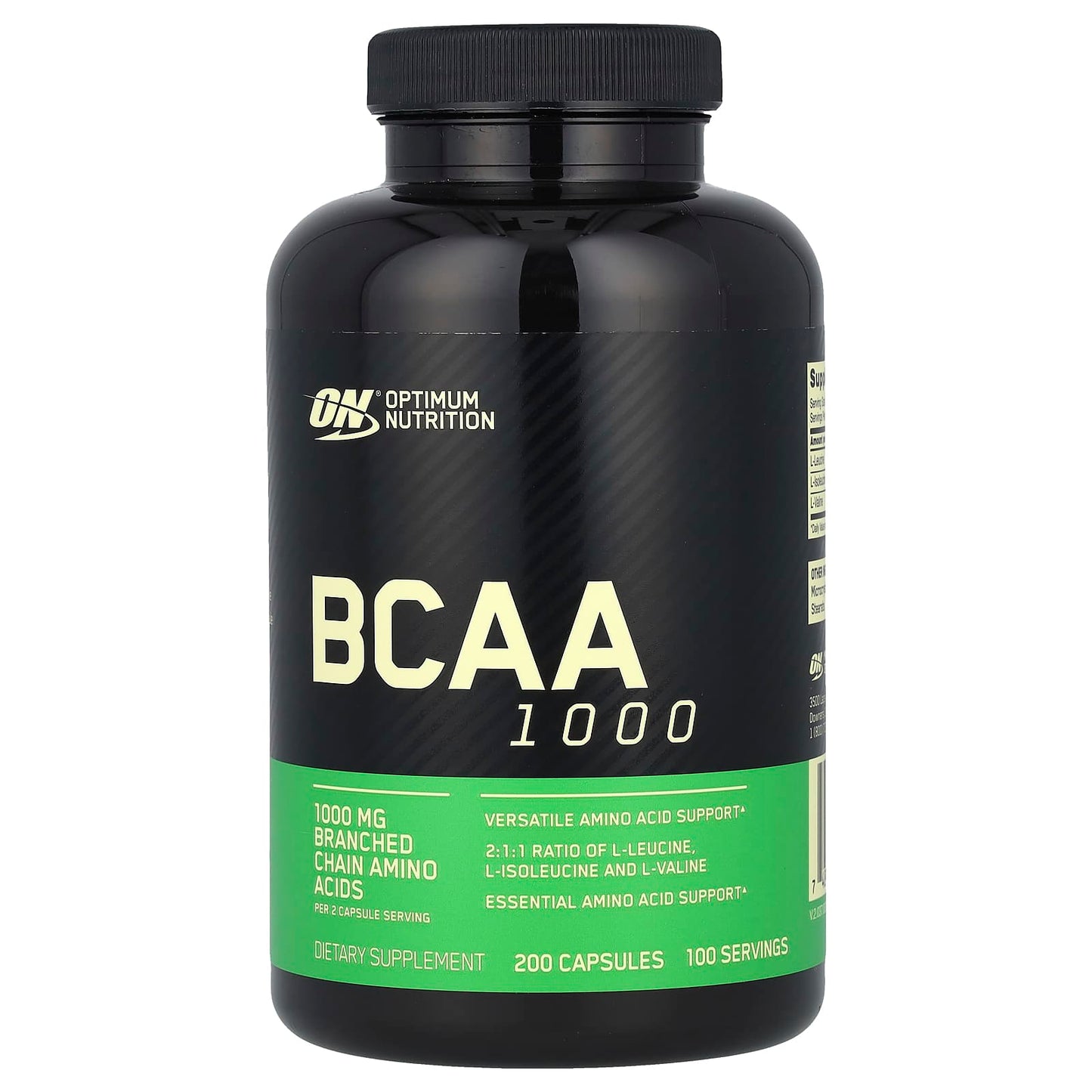 Optimum Nutrition, BCAA 1000, 1,000 mg, 200 Capsules (500 mg per Capsule) - Image 1