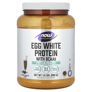 NOW Foods Creamy Chocolate Egg White Protein Powder 1.5 lbs (680g)