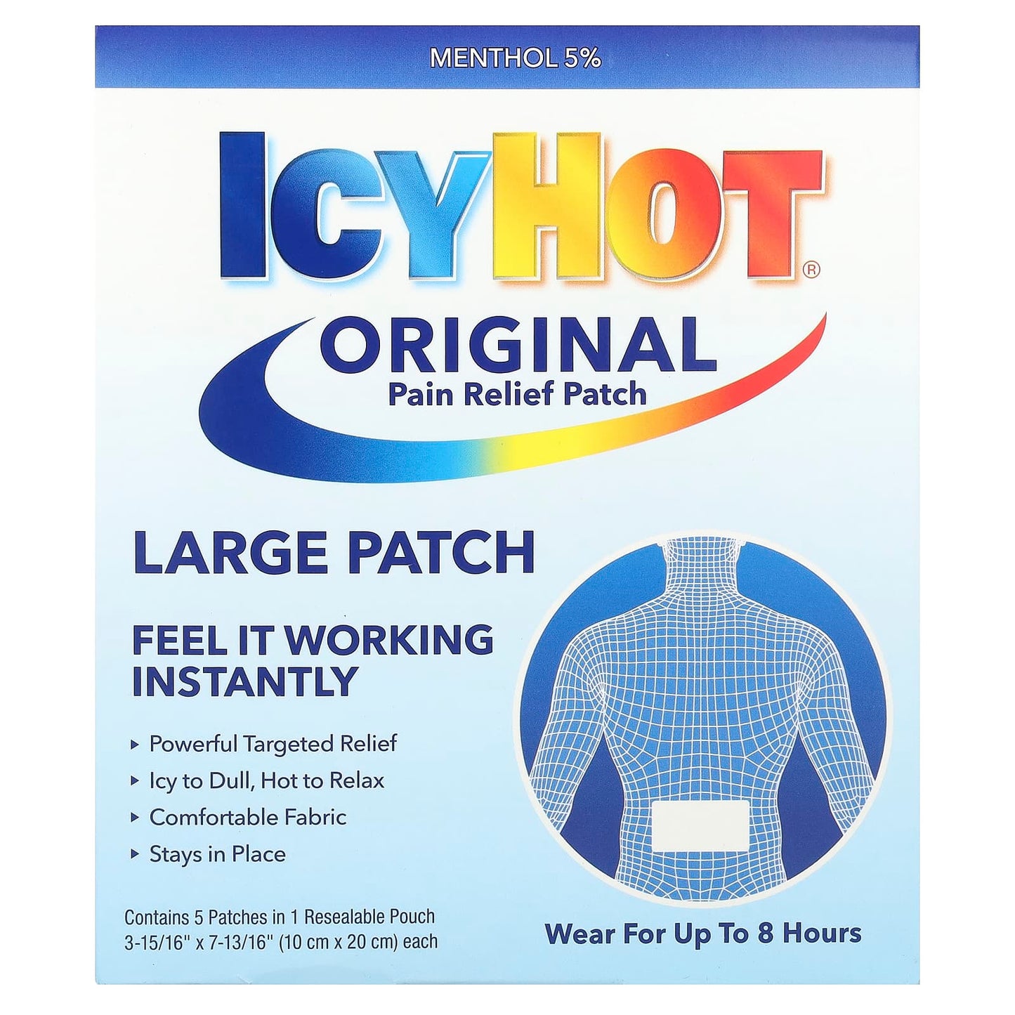 Instant Pain Relief with Icy Hot Patches - 5 Count - Image 1