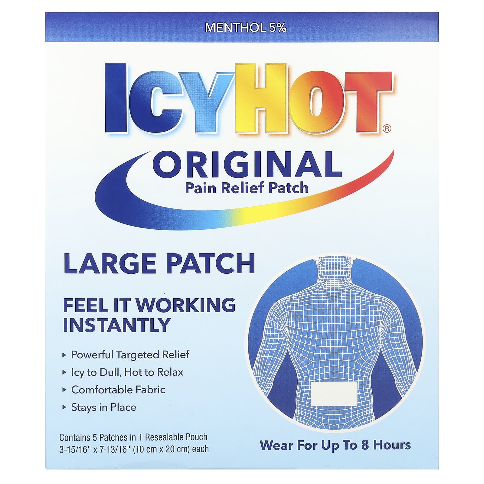 Instant Pain Relief with Icy Hot Patches - 5 Count - Image 1