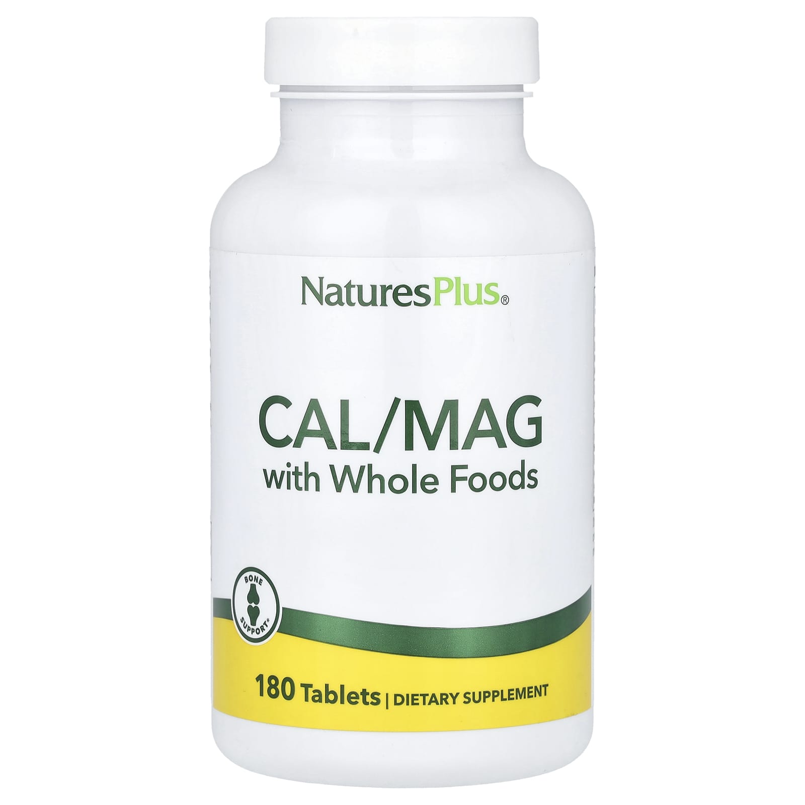 NaturesPlus, Cal/Mag with Whole Foods, 180 Tablets - Image 1