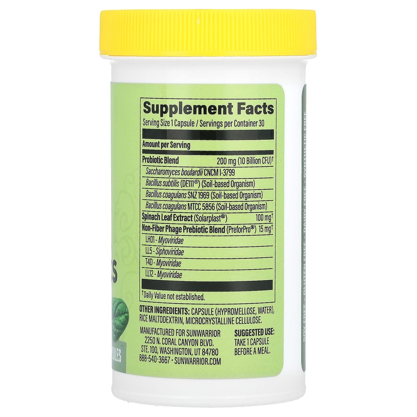 Sunwarrior, Probiotics, 10 Billion CFU, 30 Vegan Capsules - Image 2