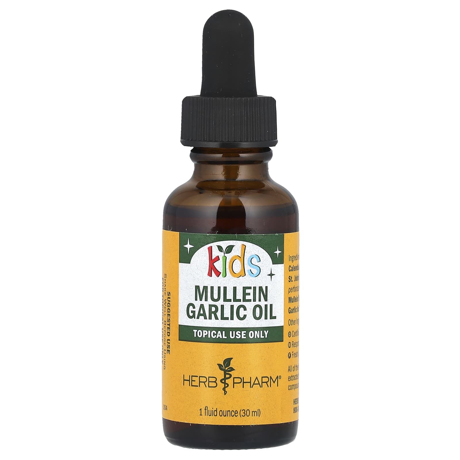 Herb Pharm Kids Mullein Garlic Oil - Soothe Ears Naturally - Image 1
