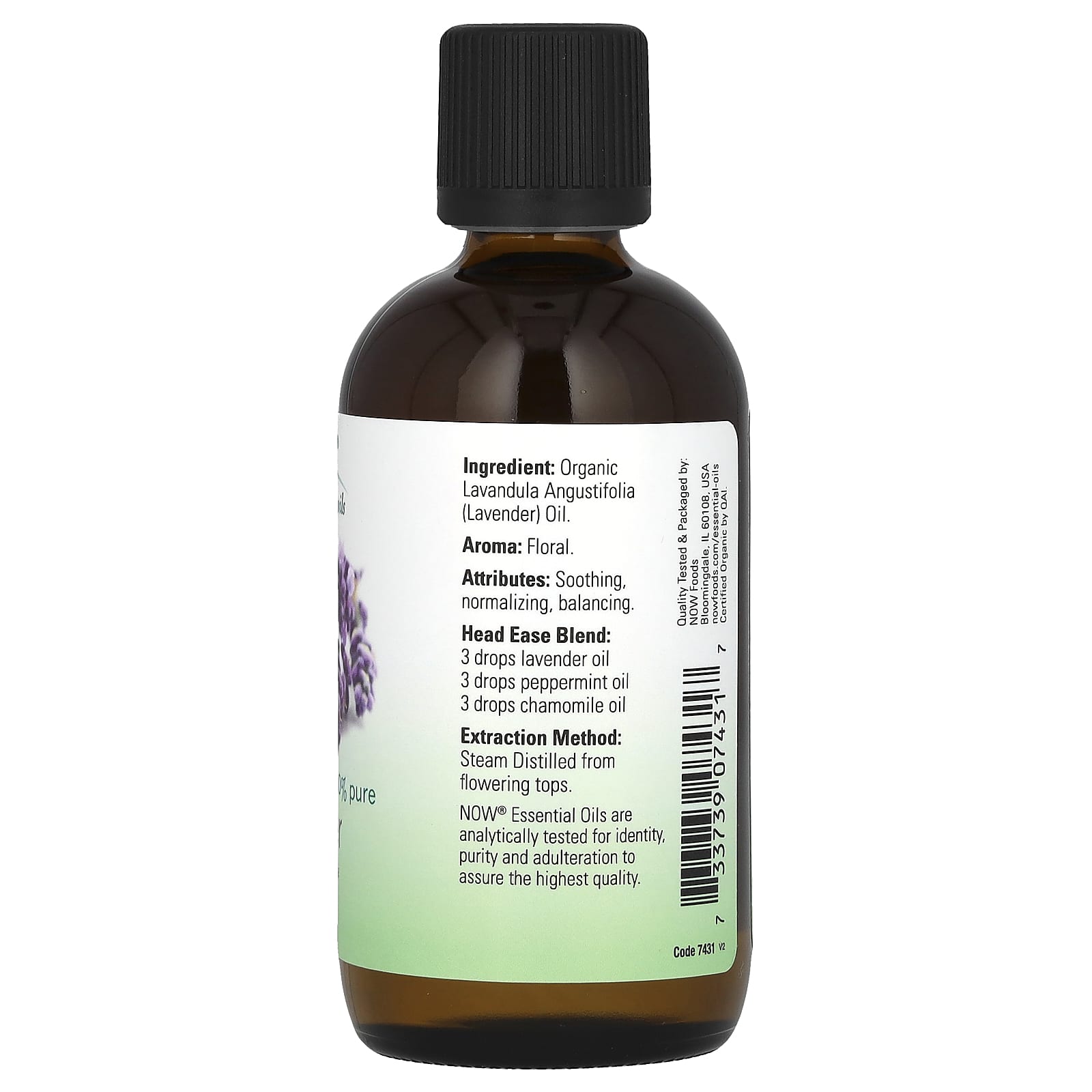 NOW Foods, Organic Essential Oils,  Lavender, 4 fl oz (118 ml) - Image 2