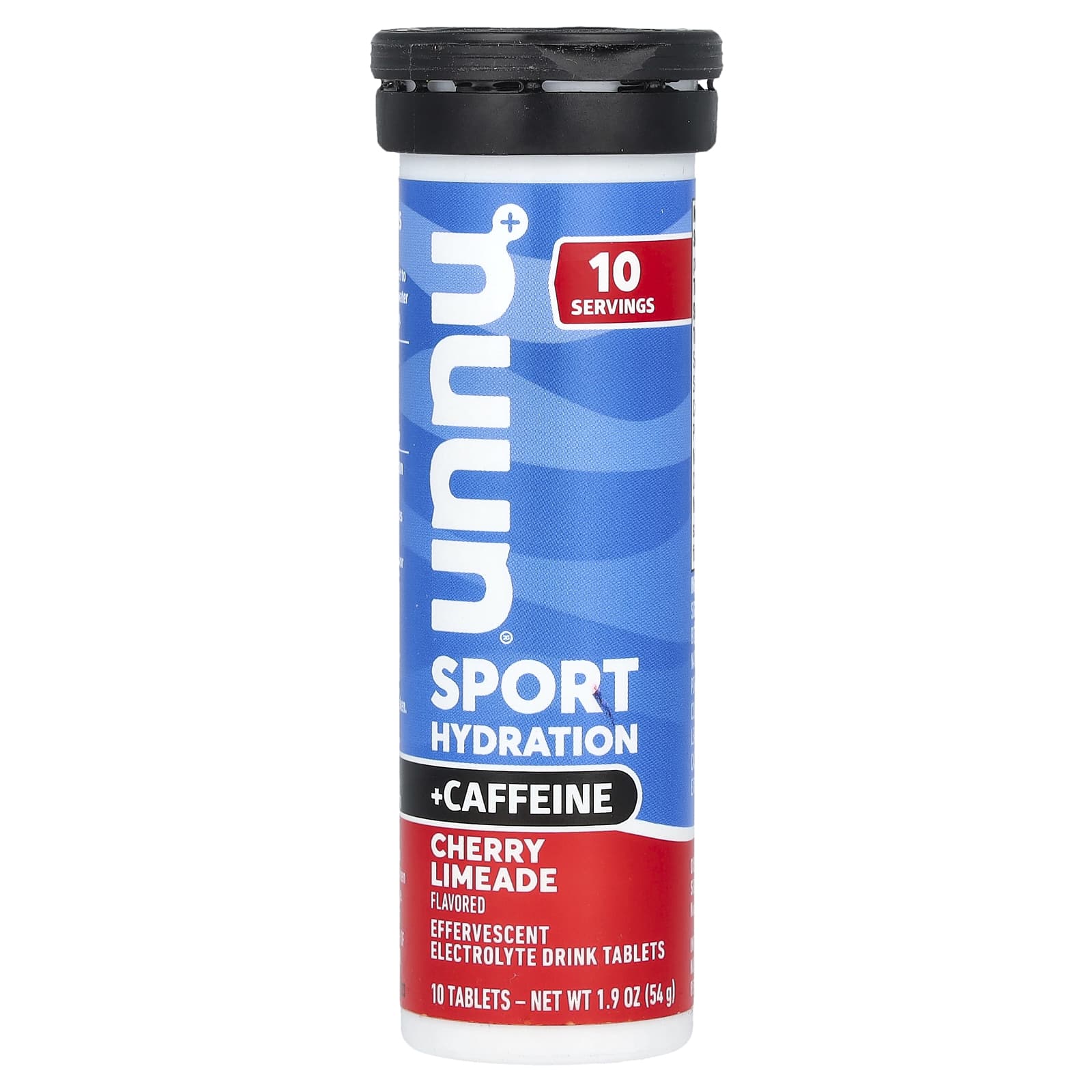Nuun, Sport Hydration + Caffeine, Effervescent Electrolyte Drink, Cherry Limeade, 10 Tablets - Image 1