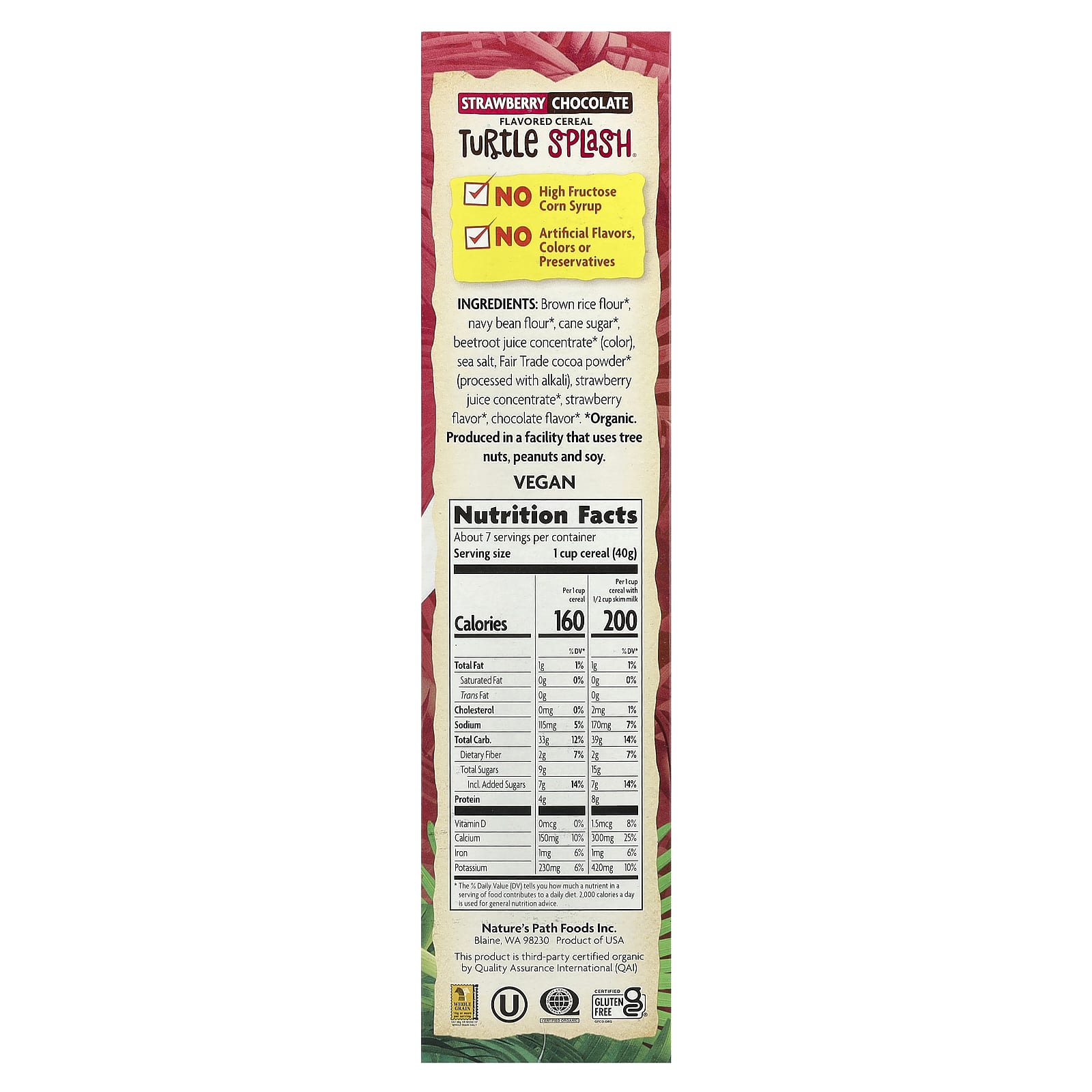 Nature's Path, EnviroKidz, Organic Turtle Splash Cereal, Strawberry Chocolate, 10 oz (284 g) - Image 2