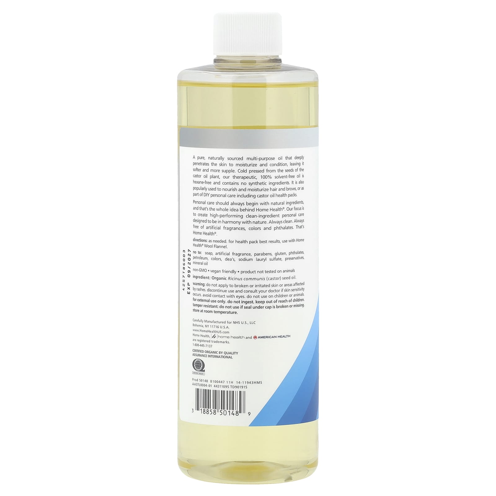 Organic Castor Oil for Skin, Hair & Brows - 16 fl oz (473 ml) - Image 2