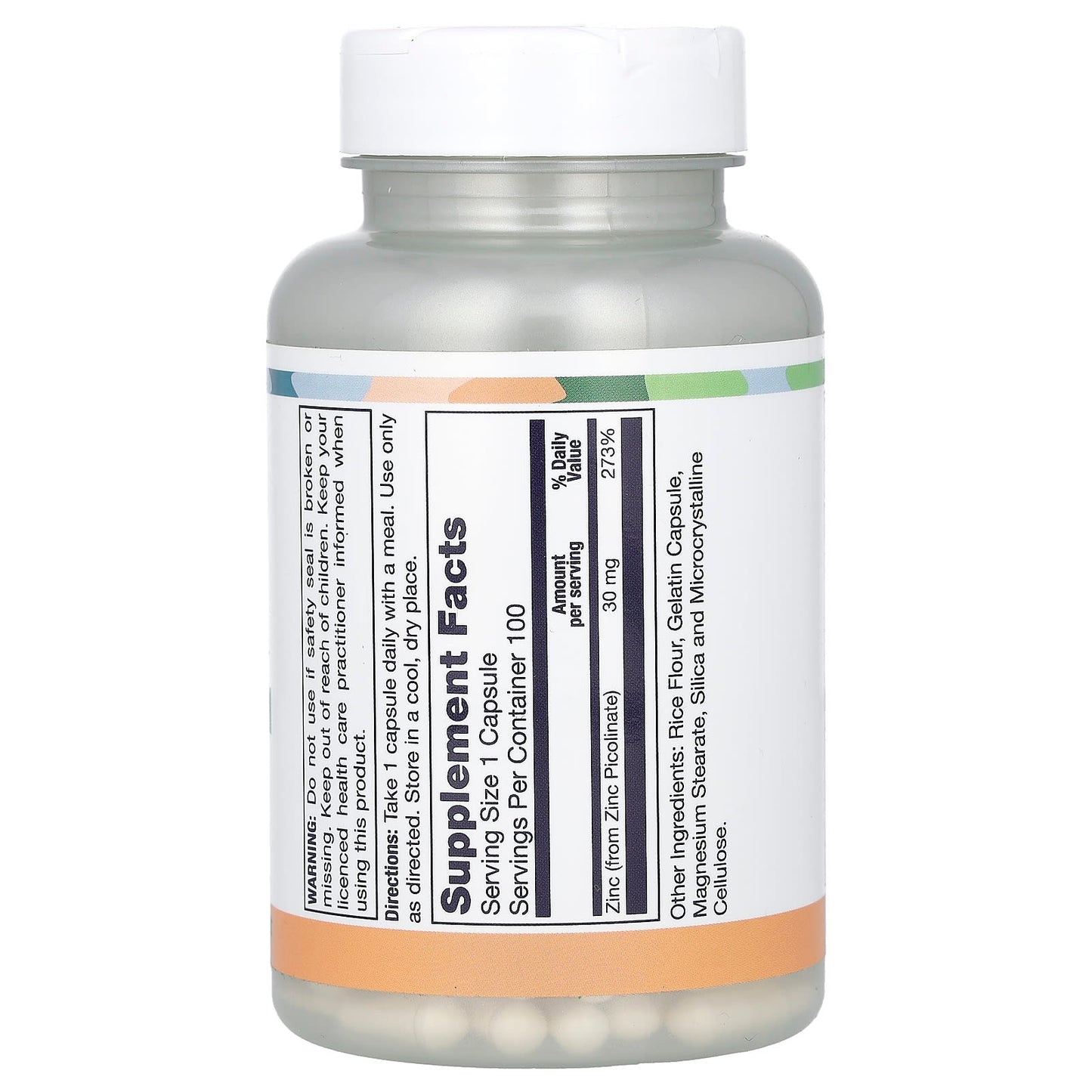 LifeTime Vitamins, Immune Support, Zinc Picolinate, 30 mg, 100 Capsules - Image 2