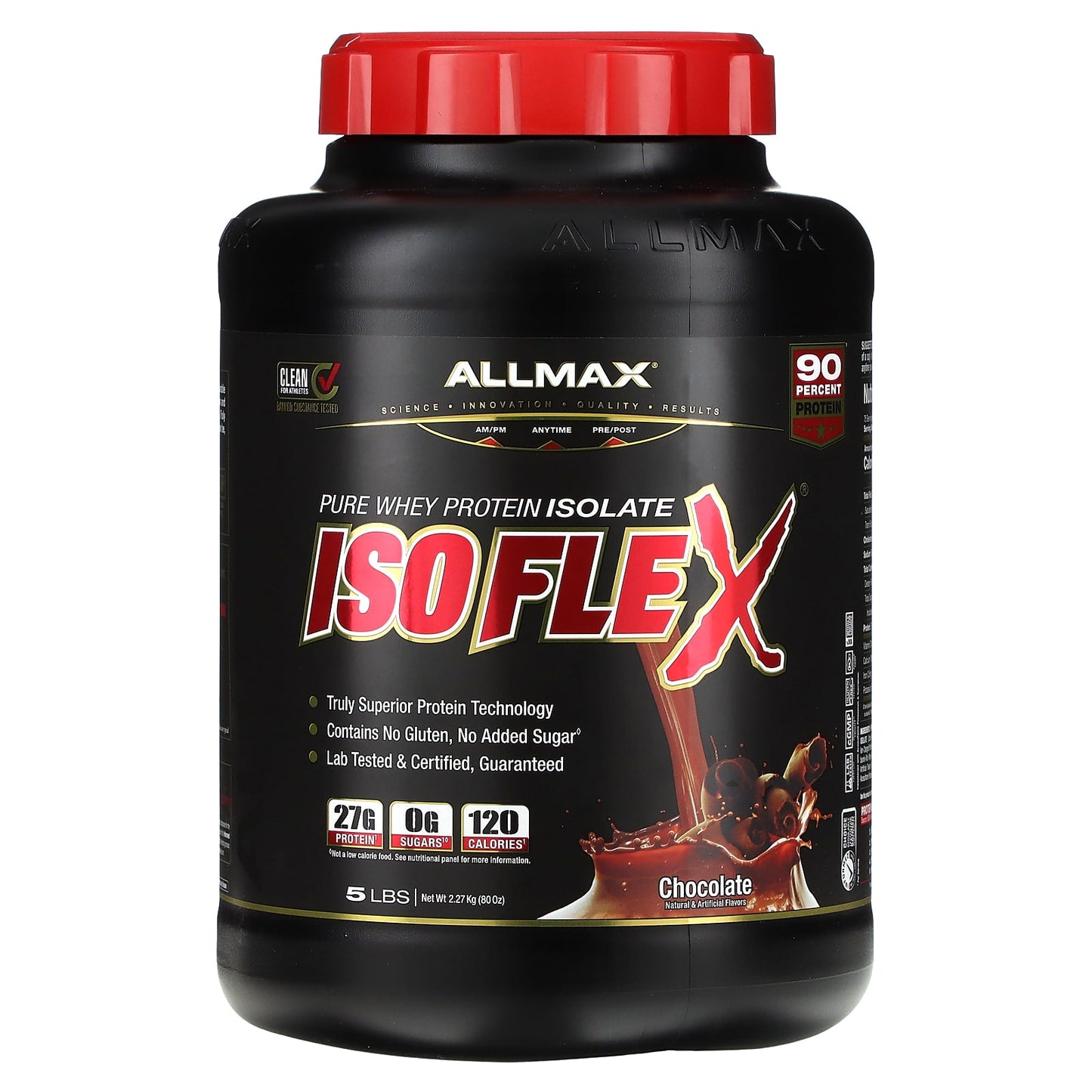 ALLMAX Isoflex Pure Whey Protein Isolate 5 lbs Chocolate - Image 1