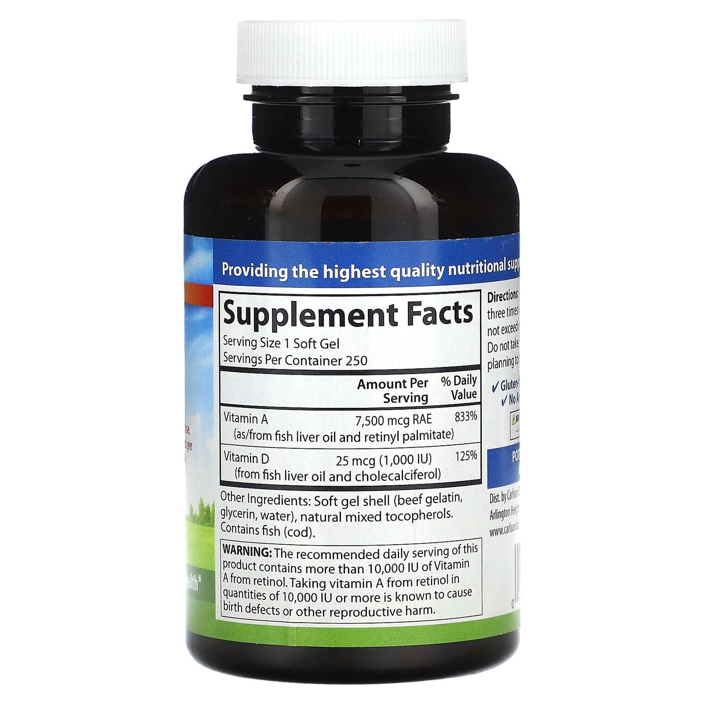 Carlson Vitamin A & D Soft Gels for Vision and Immune Support - Image 2