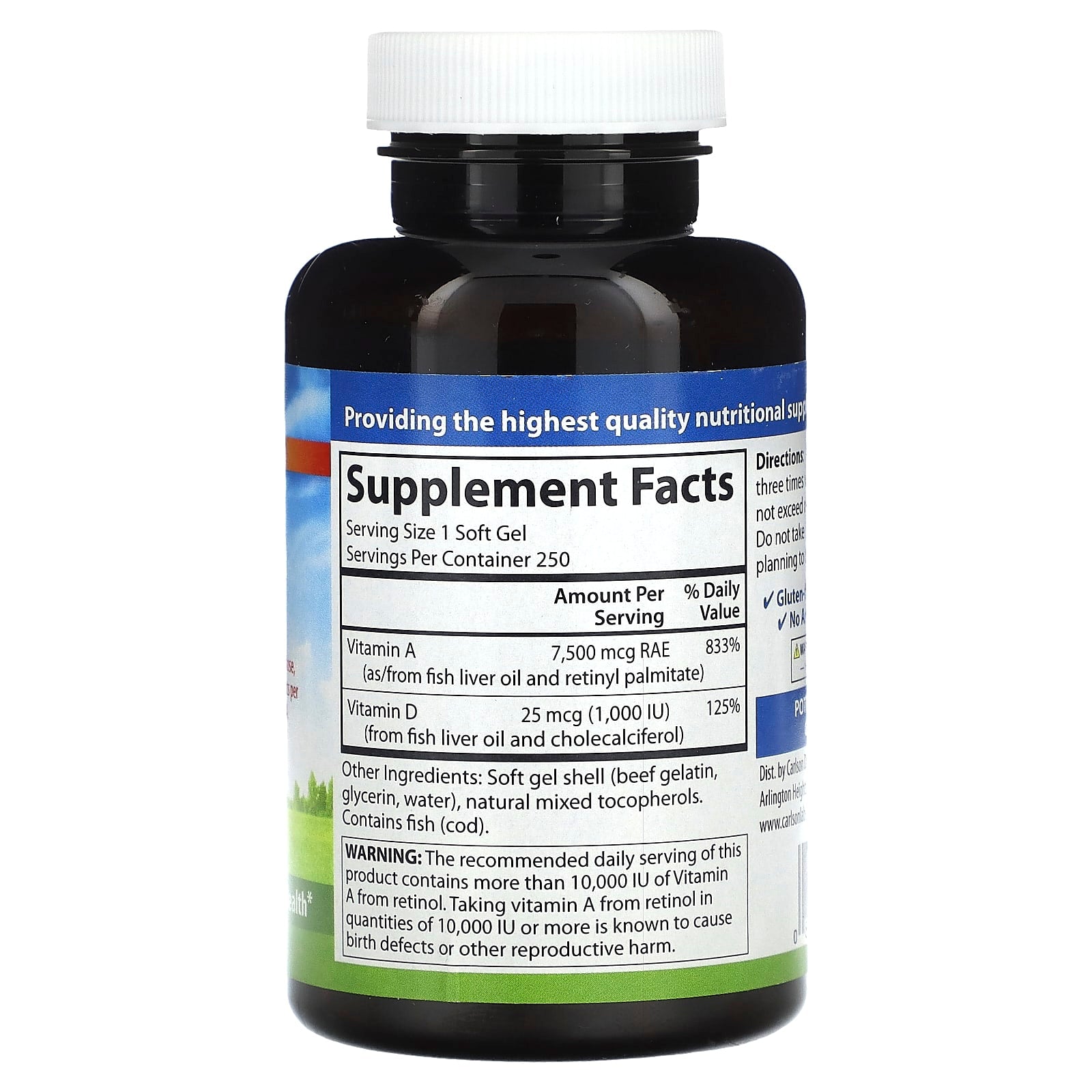 Carlson Vitamin A & D Soft Gels for Vision and Immune Support - Image 2