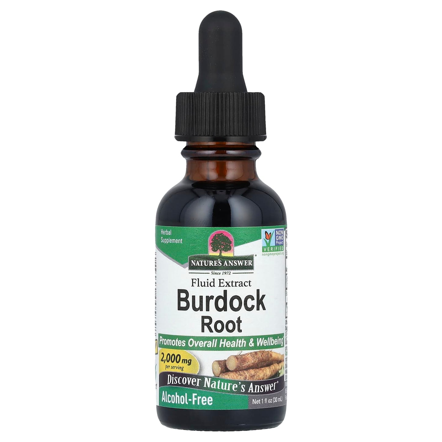 Nature's Answer, Burdock Root, Fluid Extract, Alcohol-Free, 2,000 mg, 1 fl oz (30 ml) - Image 1
