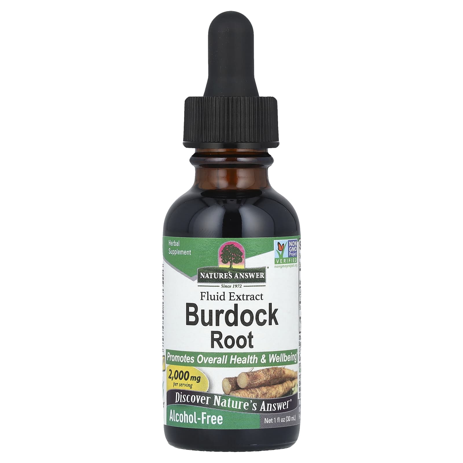 Nature's Answer, Burdock Root, Fluid Extract, Alcohol-Free, 2,000 mg, 1 fl oz (30 ml) - Image 1
