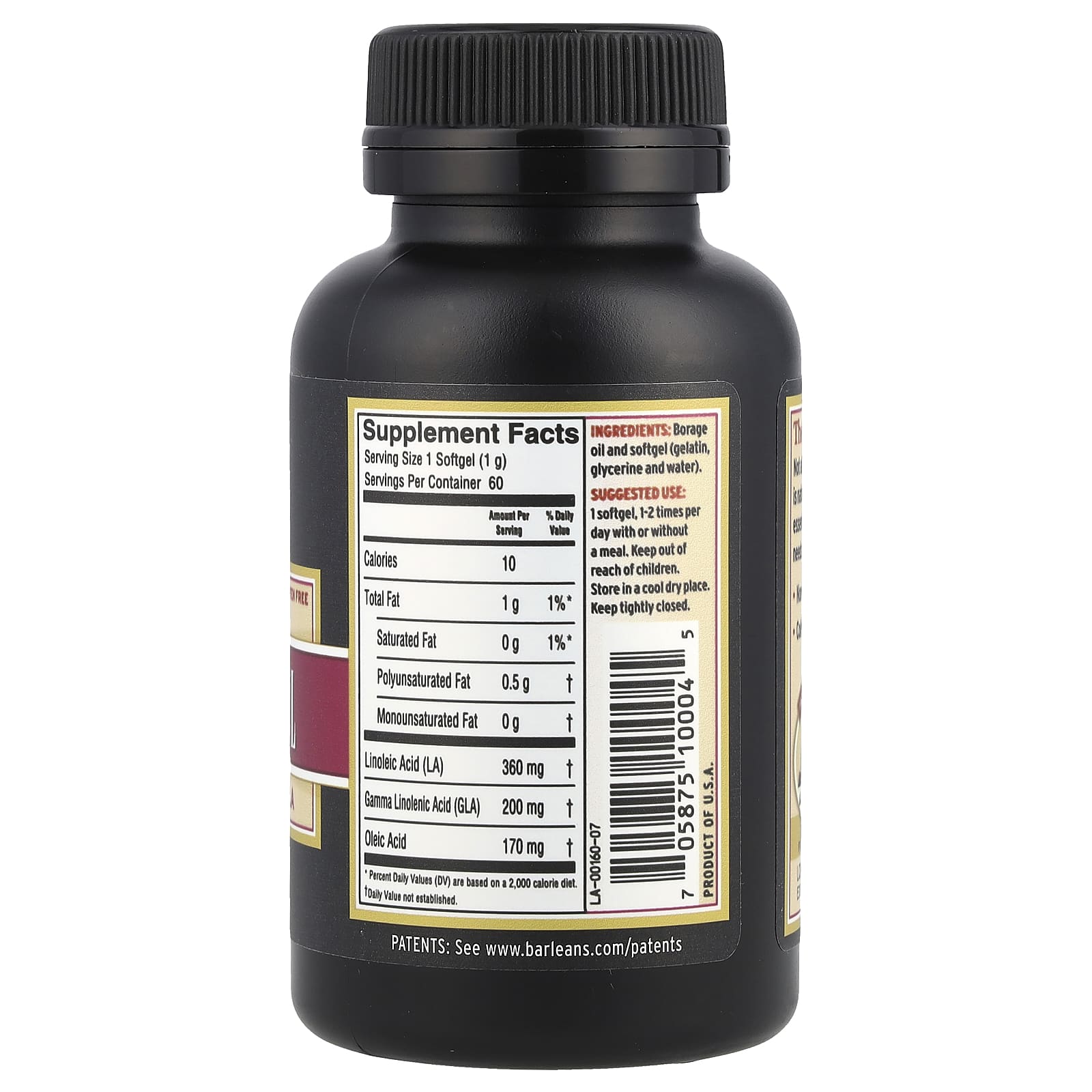Barlean's Borage Oil Supplement for Omega-6 Balance - Image 2