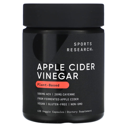 Sports Research, Apple Cider Vinegar, 120 Veggie Capsules - Image 1