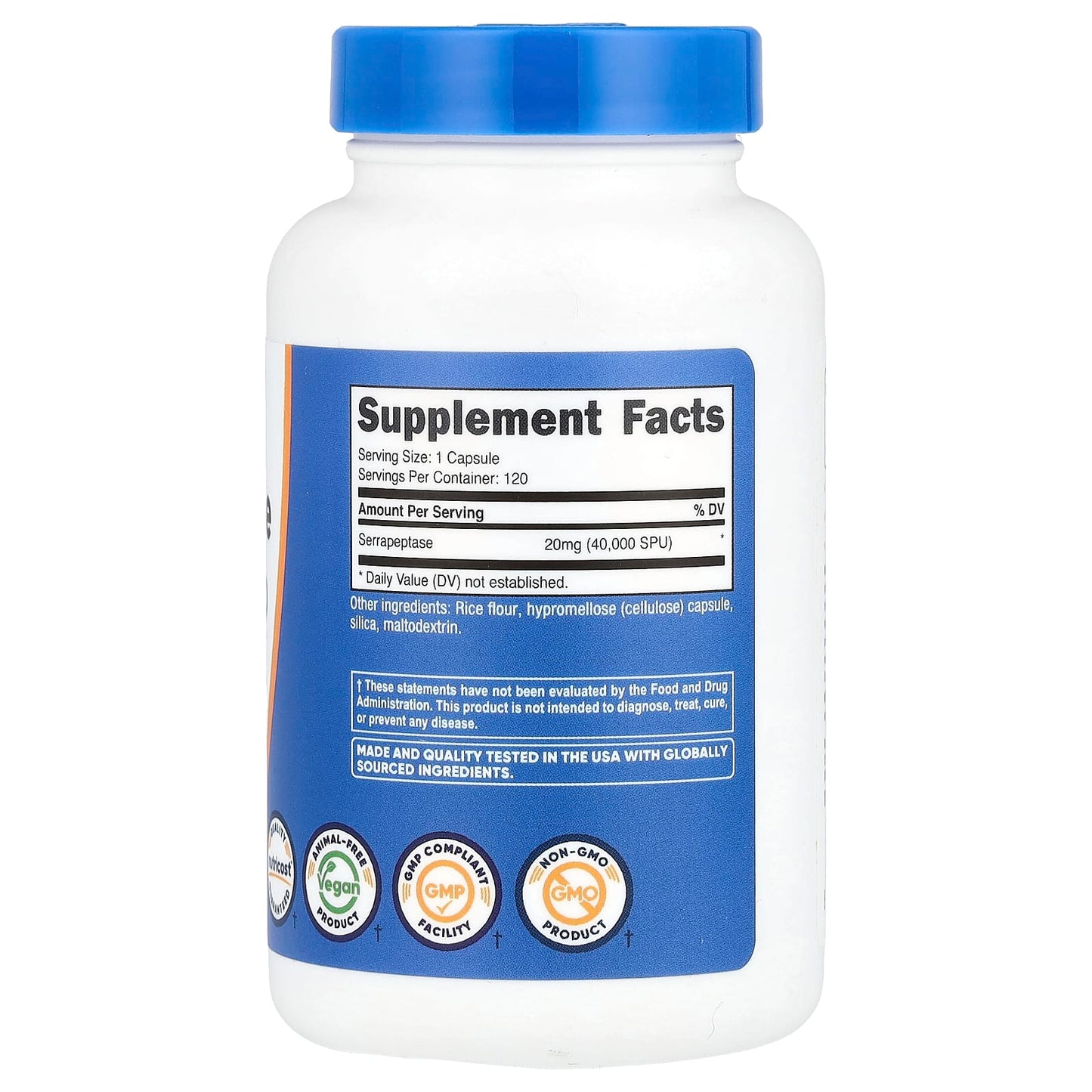 Nutricost, Serrapeptase, 20 mg (40,000 SPU), 120 Capsules - Image 2