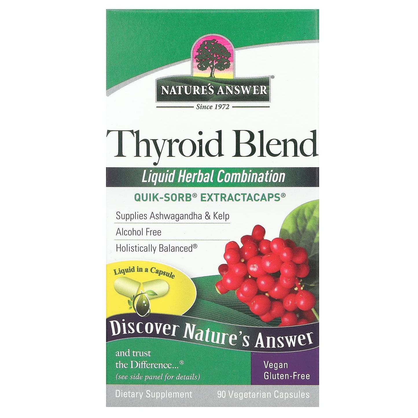 Nature's Answer, Thyroid Blend, 90 Vegetarian Capsules - Image 1