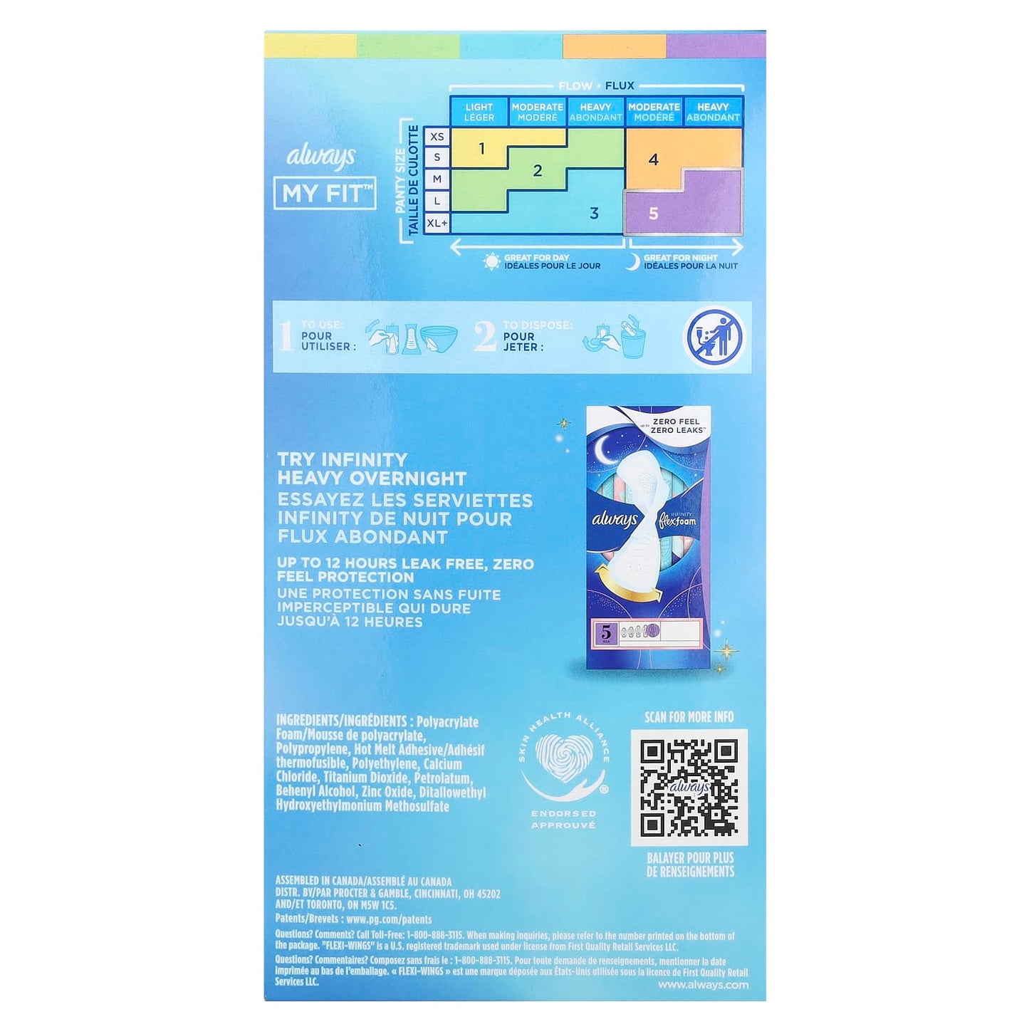 Always Infinity Flex Foam Pads with Flexi-Wings, Size 2, Heavy Flow - Image 2