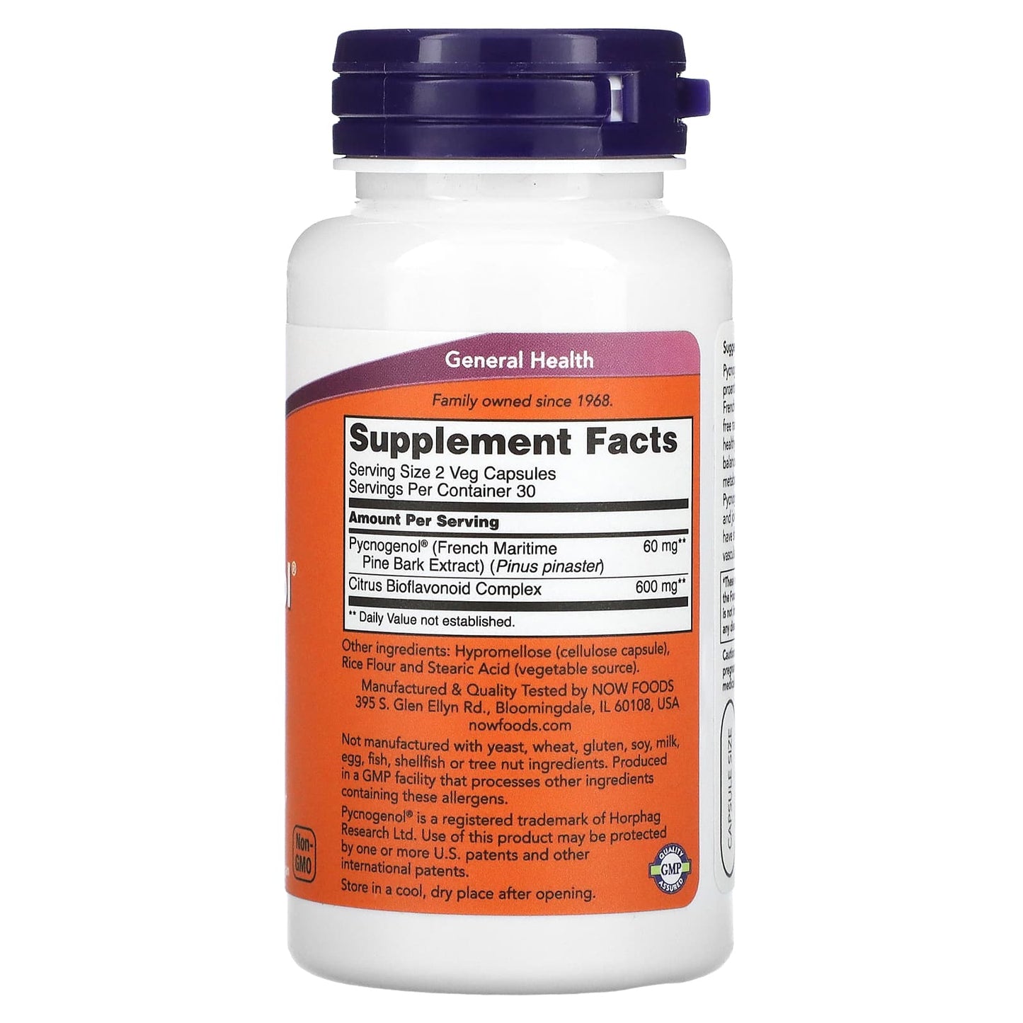 NOW Foods, Pycnogenol, 30 mg, 60 Veg Capsules - Image 2