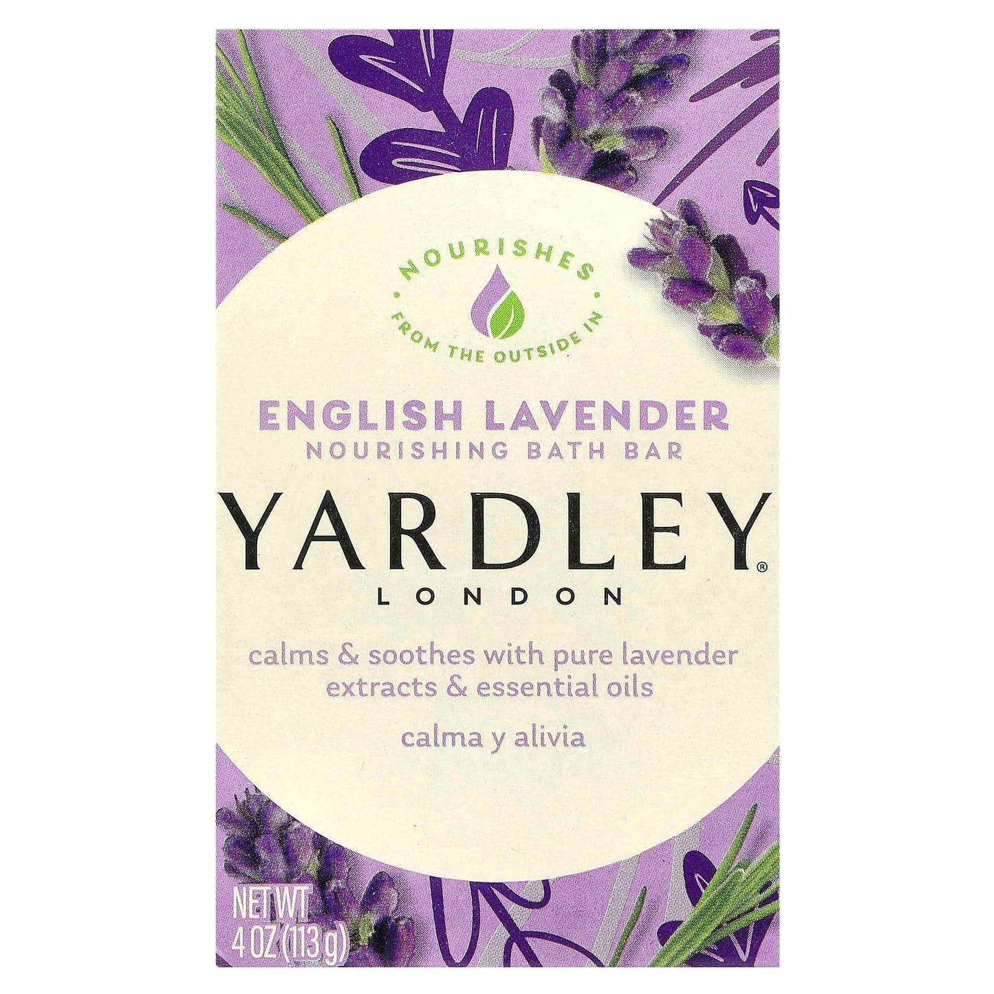 Yardley London, Nourishing Bath Bar, English Lavender, 4 oz (113 g) - Image 1