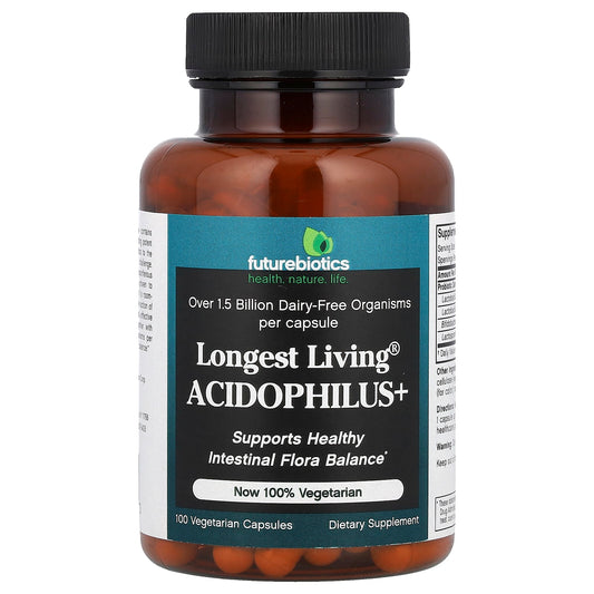 Futurebiotics Acidophilus+ Probiotics for Healthy Gut, 100 Veg Capsules - Image 1