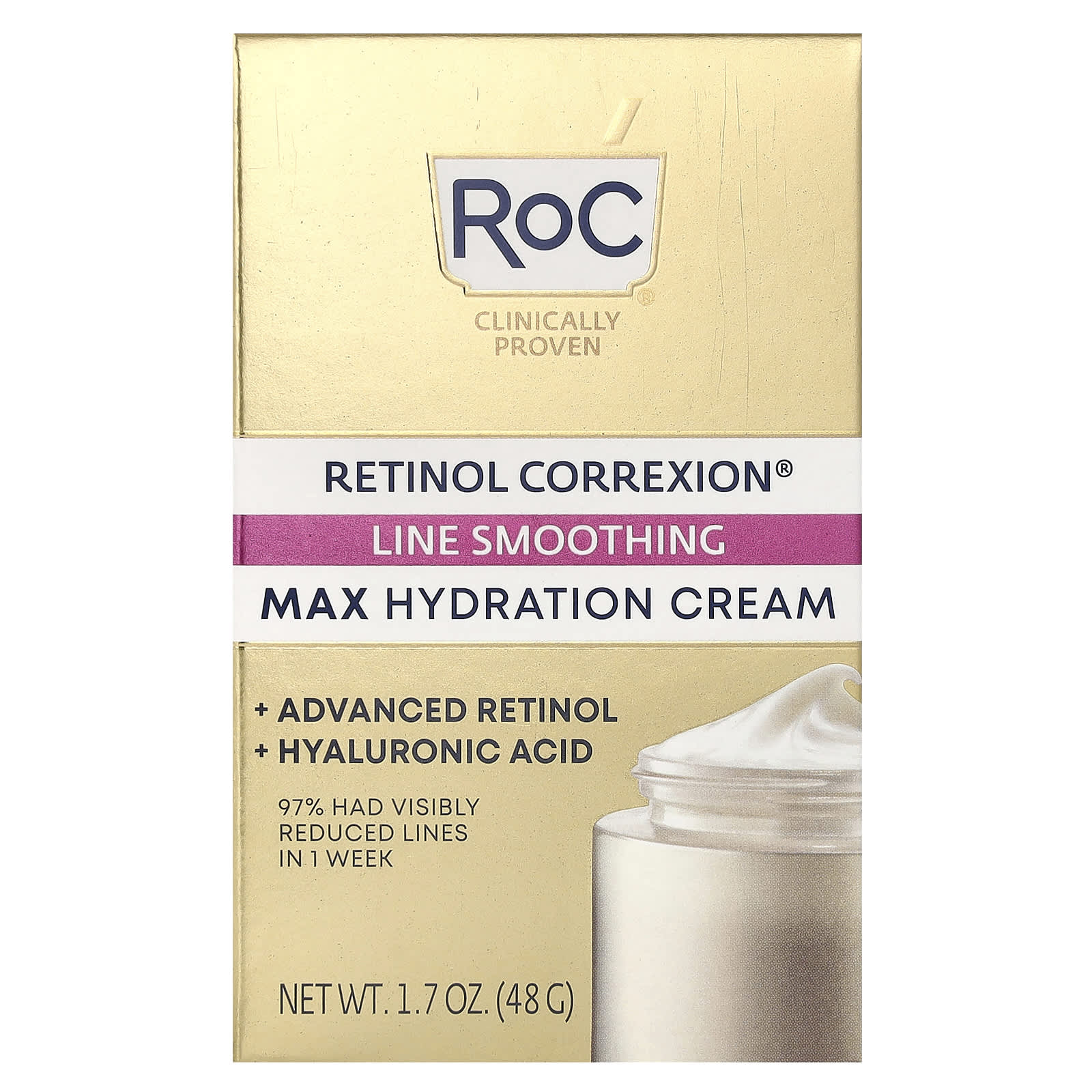 RoC, Retinol Correxion, Line Smoothing Max Hydration Cream, 1.7 oz (48 g) - Image 2