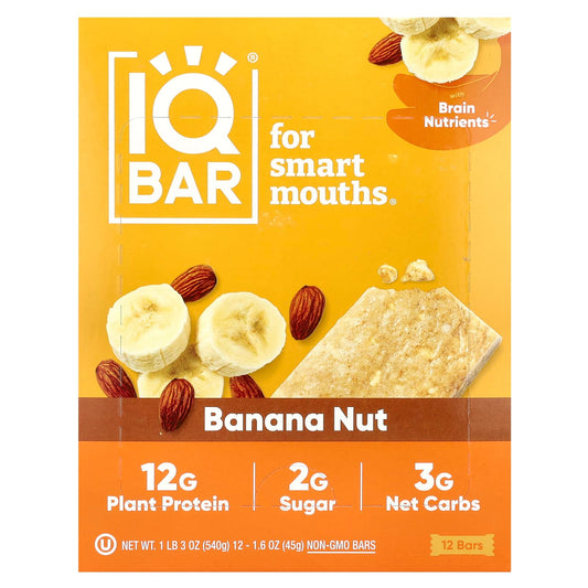 Boost Brain Power with IQBAR Plant Protein Bars, 12g Protein, Vegan, Gluten-Free - Image 1