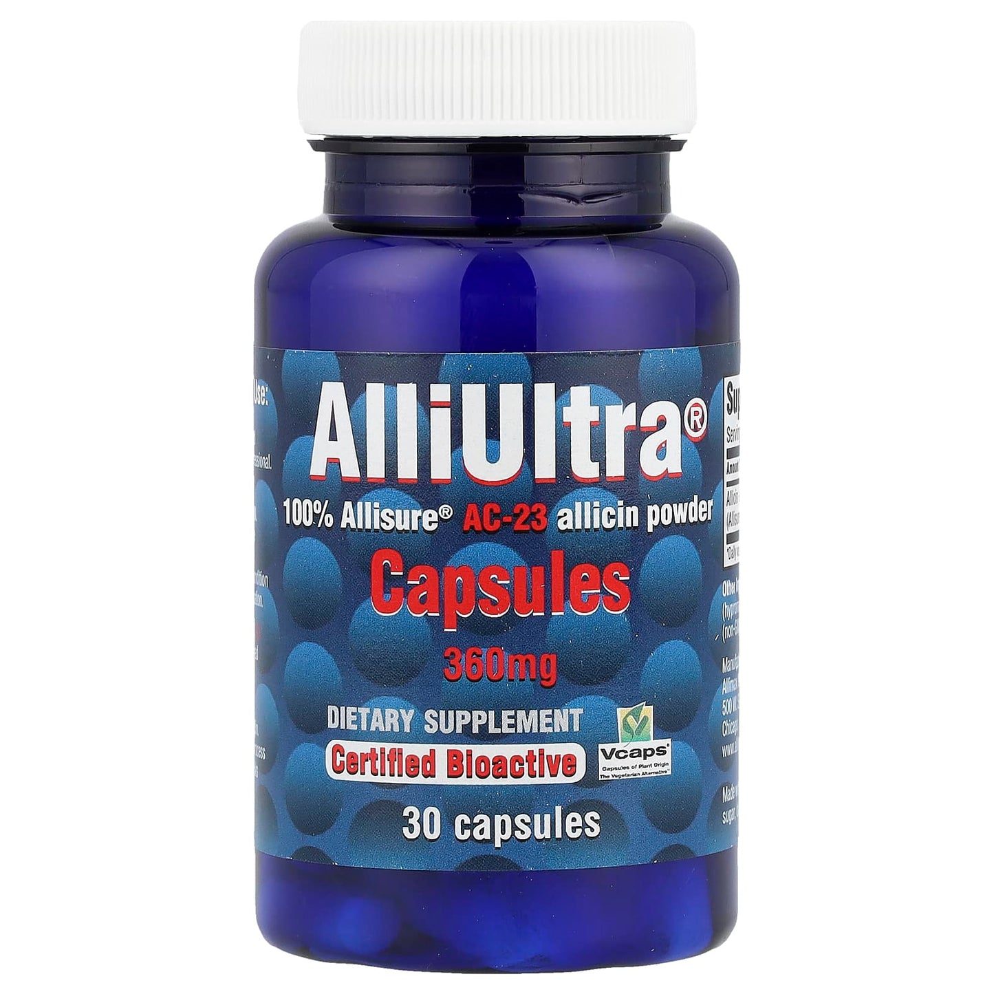 Allimax AlliUltra Capsules 360mg 30 Count - Natural Digestive Aid - Image 1